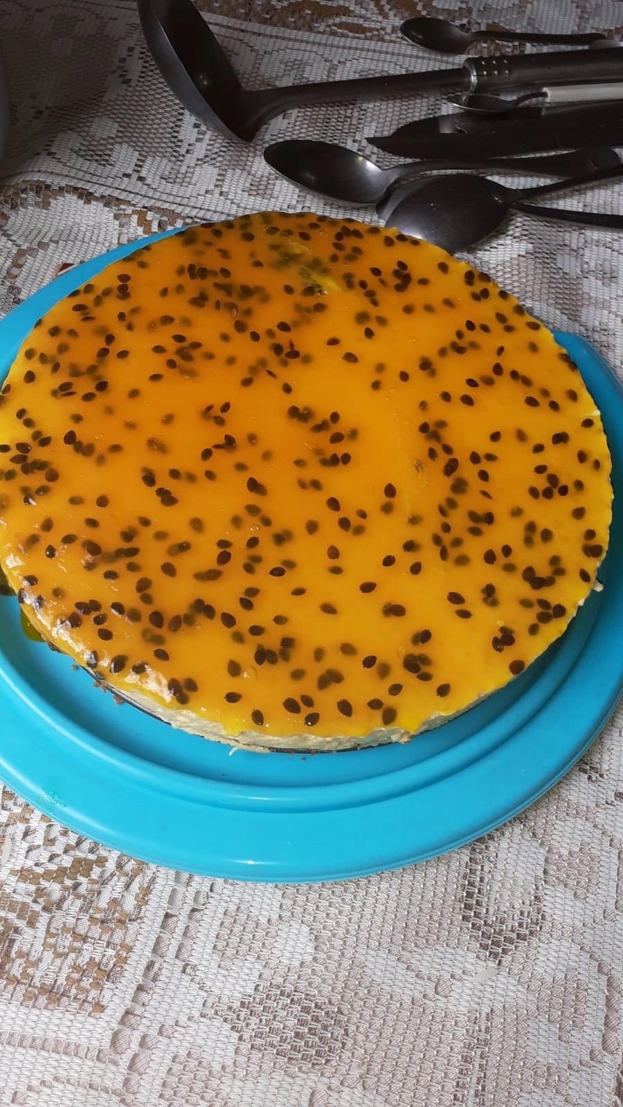Torta Mousse de Maracujá com Biscoito Tostines