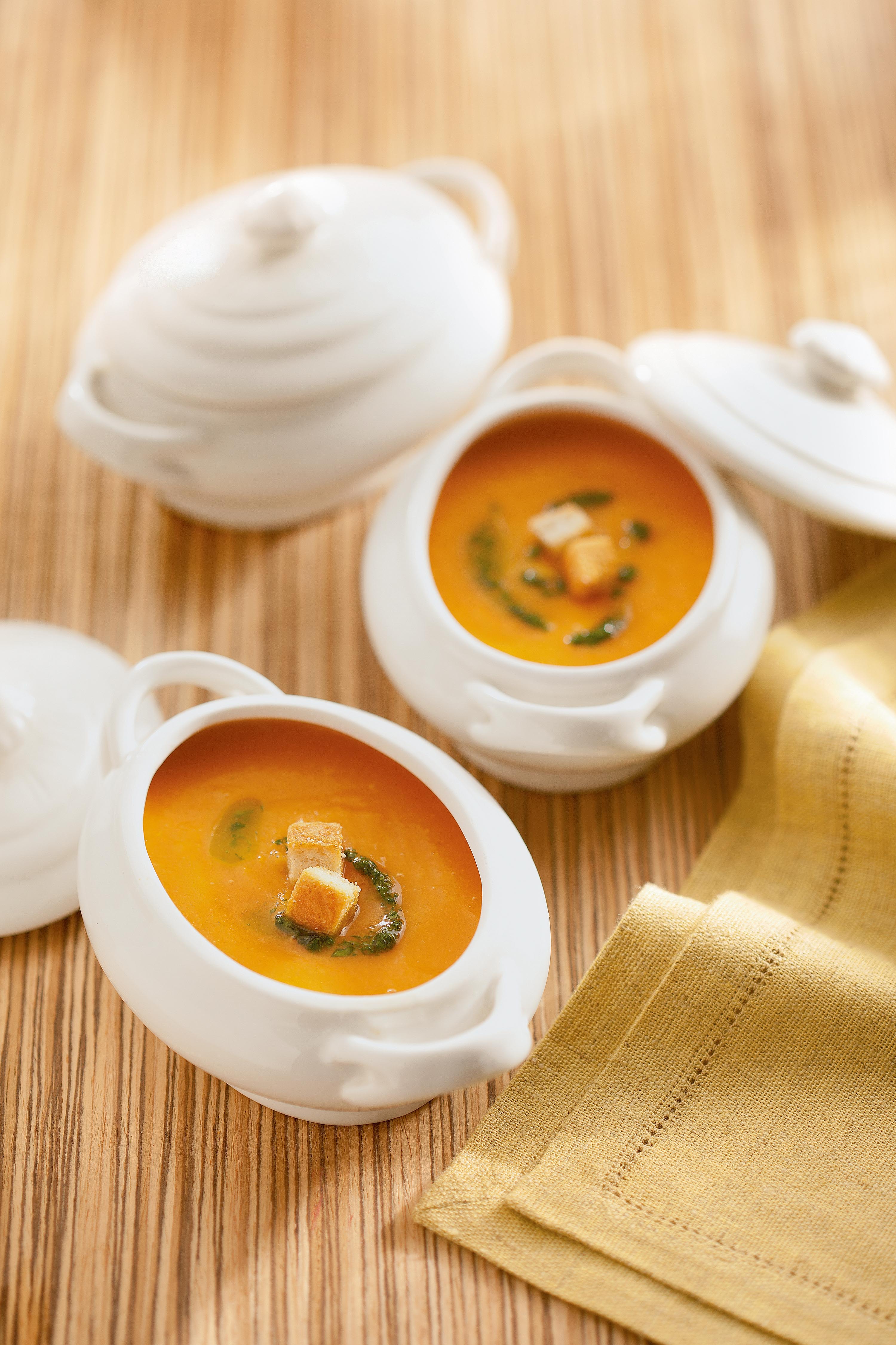 Sopa Fria de Cenoura, Tomate e Pimentão