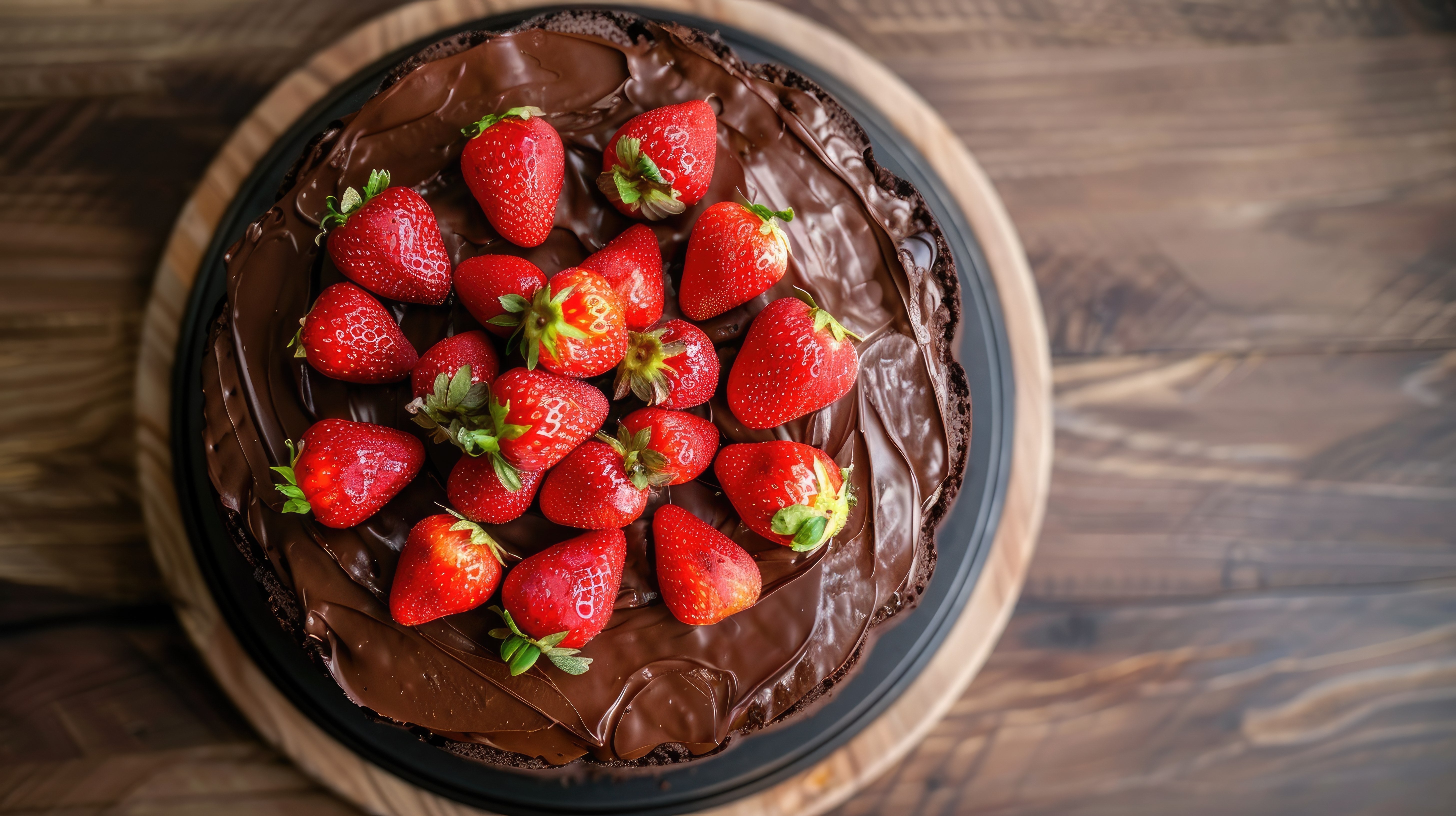 Bolo de Chocolate de Iogurte com Brigadeiro Branco e Morangos