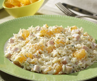 Risoto de Laranja e Peito de Peru