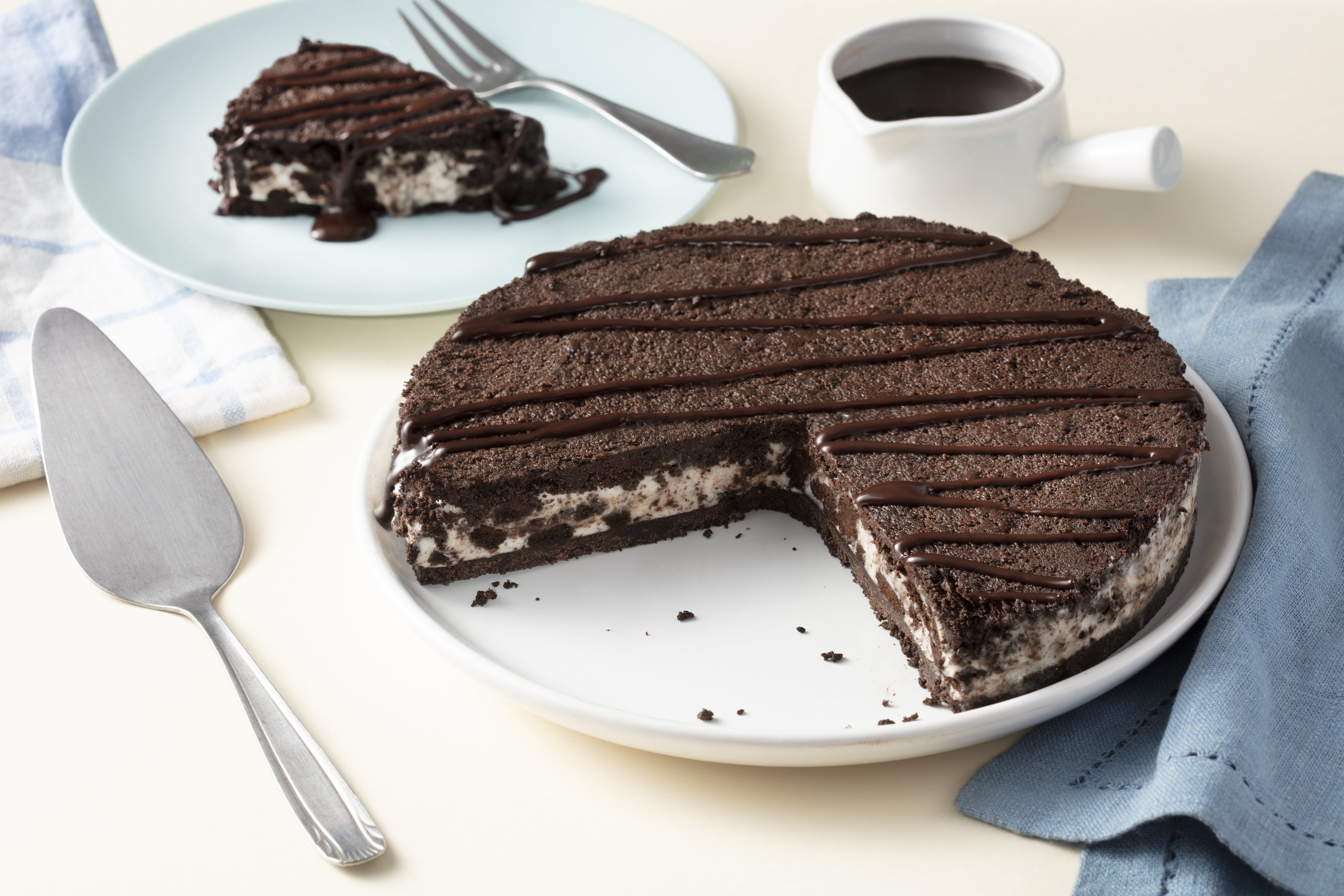 Torta de Moça Sorvete com Calda Quente