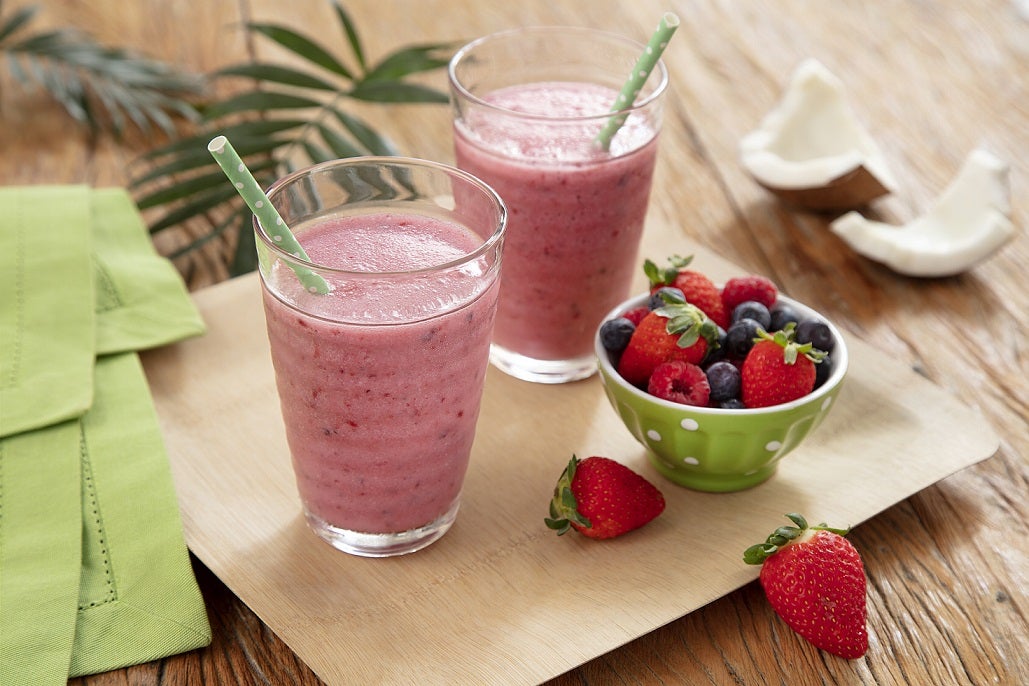 Smoothie de Frutas Vermelhas com Coco
