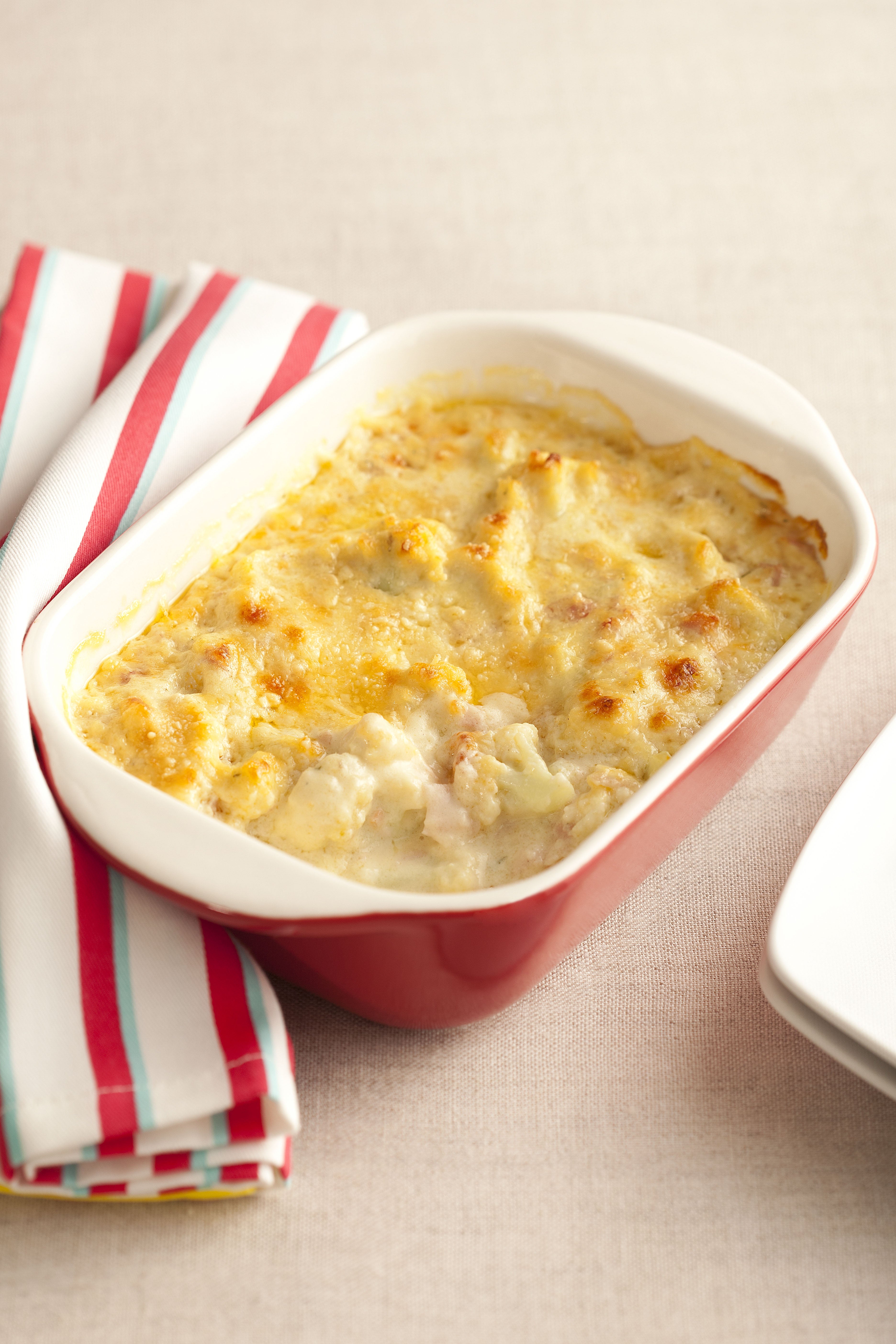 Couve Flor Gratinada com Presunto e Queijo