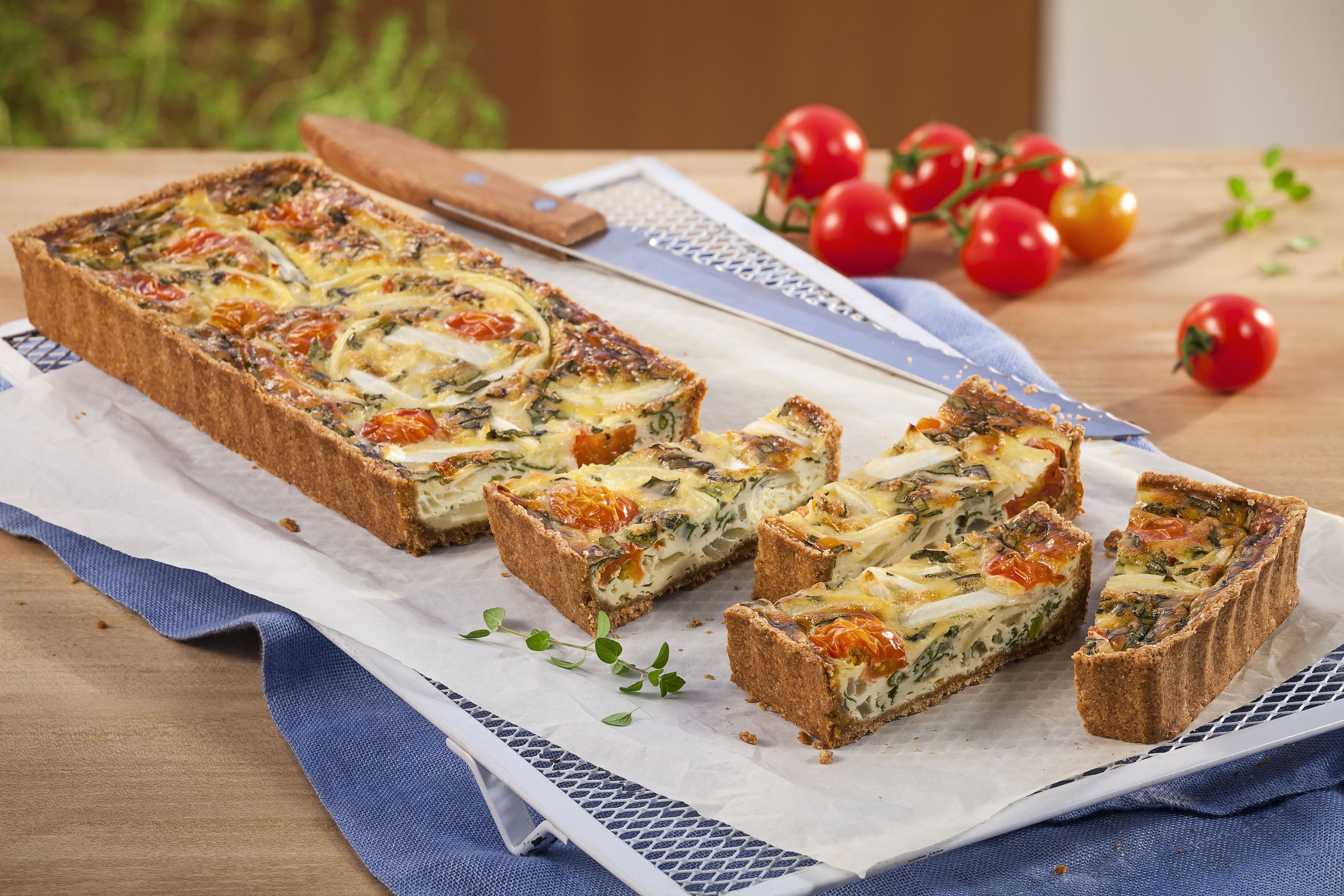 Quiche Integral de Espinafre e Tomate
