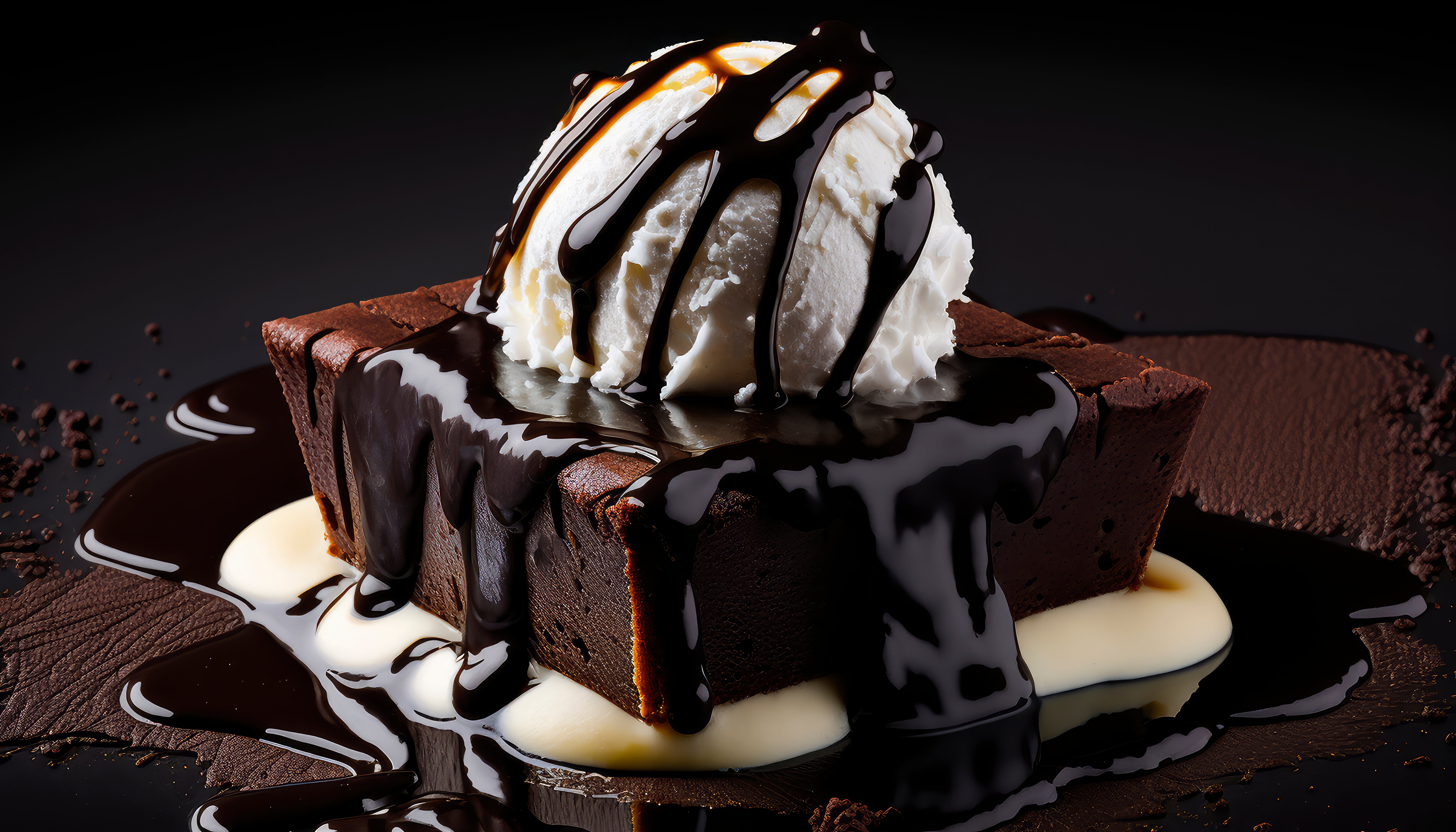 Baked Café: bolo com sorvete de chocolate e suspiro assado