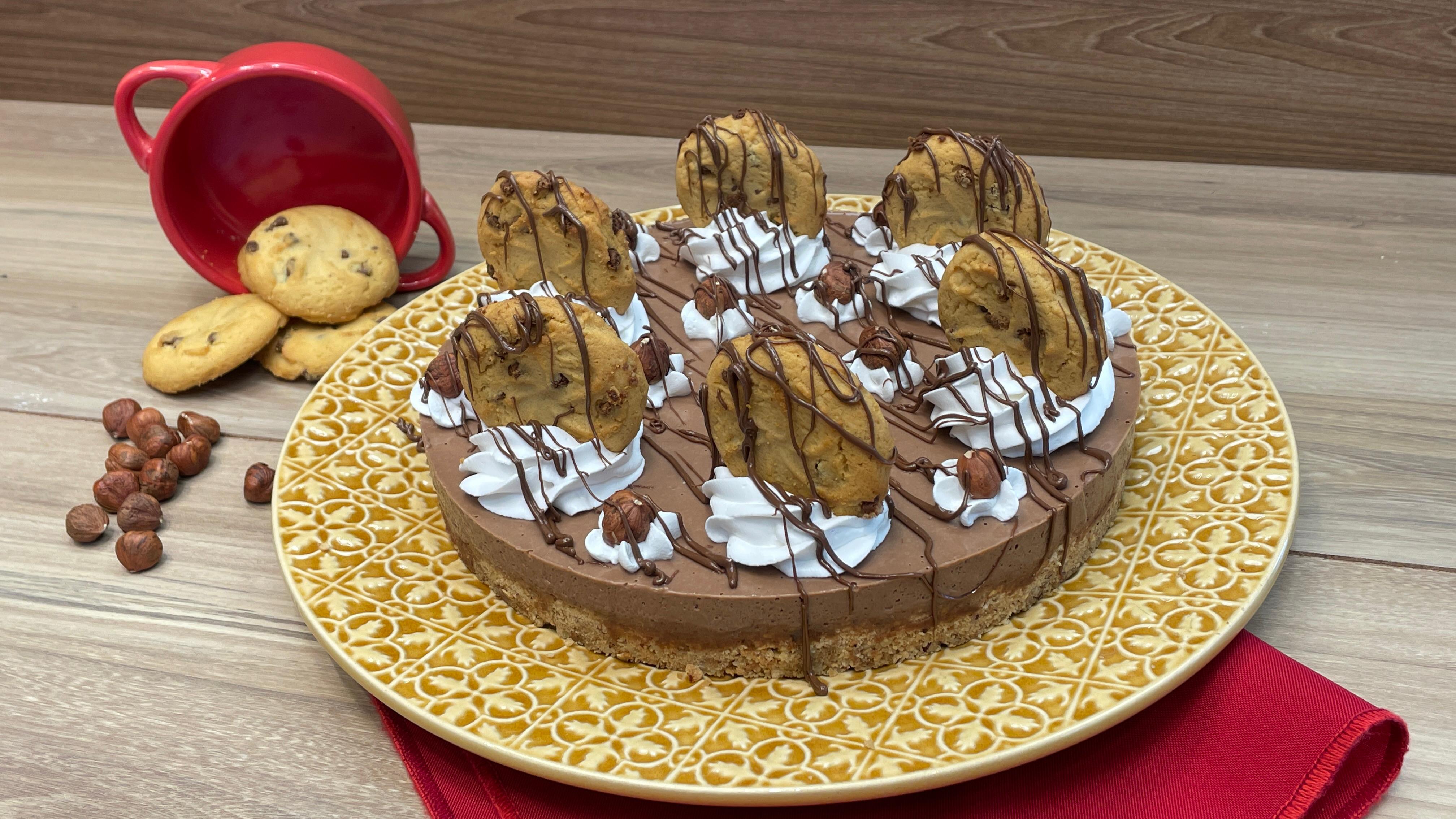 Receita de Cheesecake de Avelã com Choco Cookie Avelã