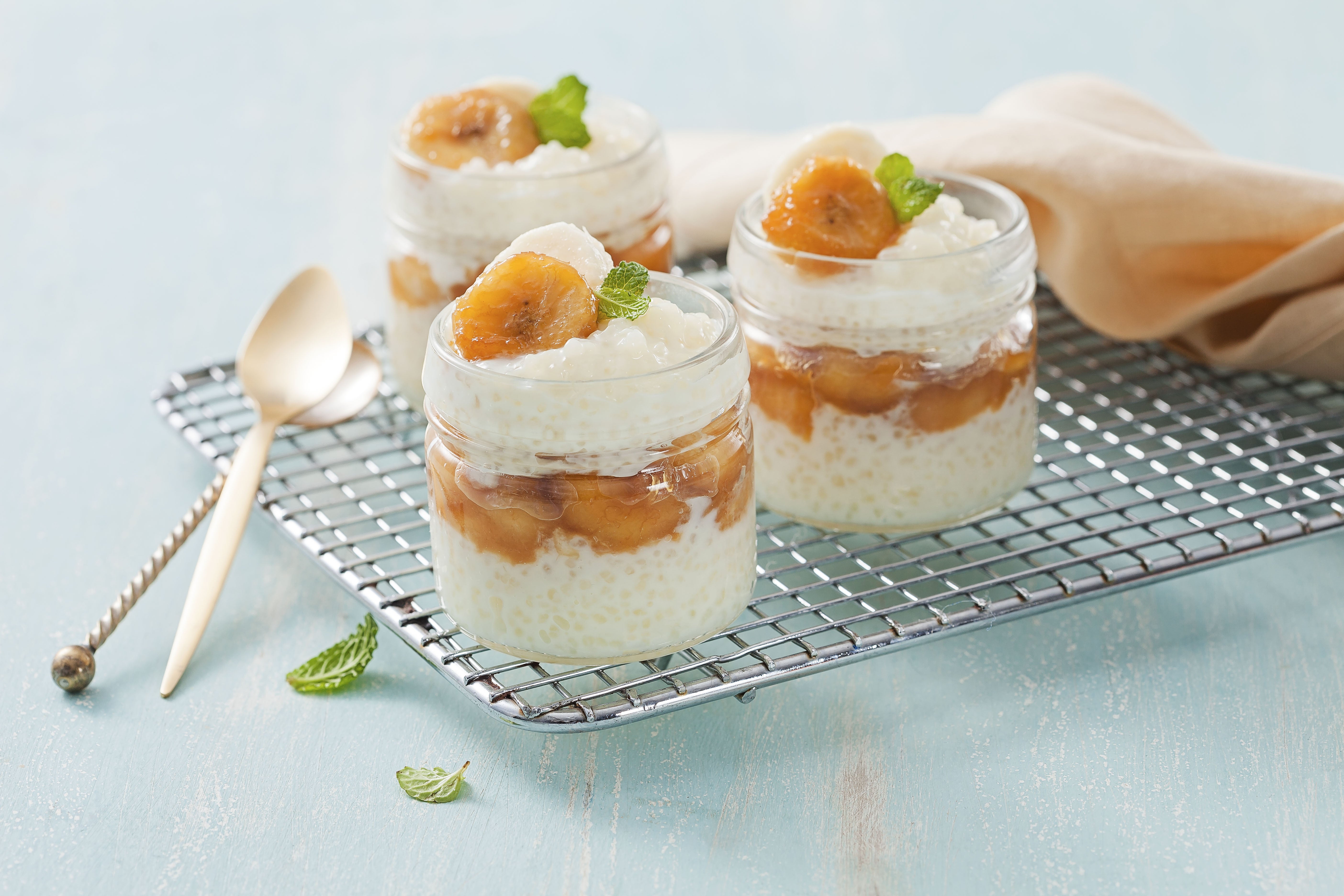 Tapioca Cremosa com Banana Caramelada
