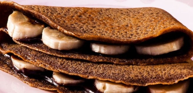 Crepe de Nescafé com Banana e Creme de Chocolate