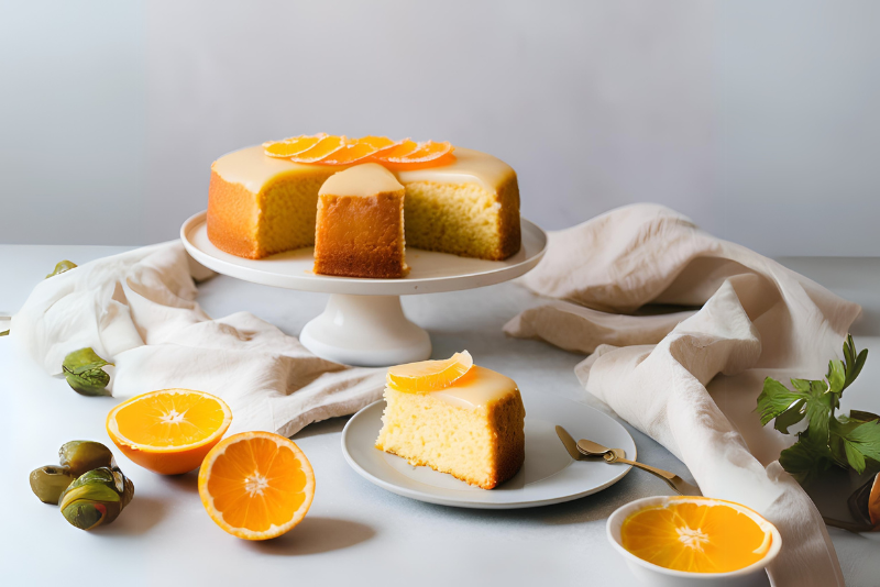 Receita de Bolo de Laranja Cremoso com Aveia
