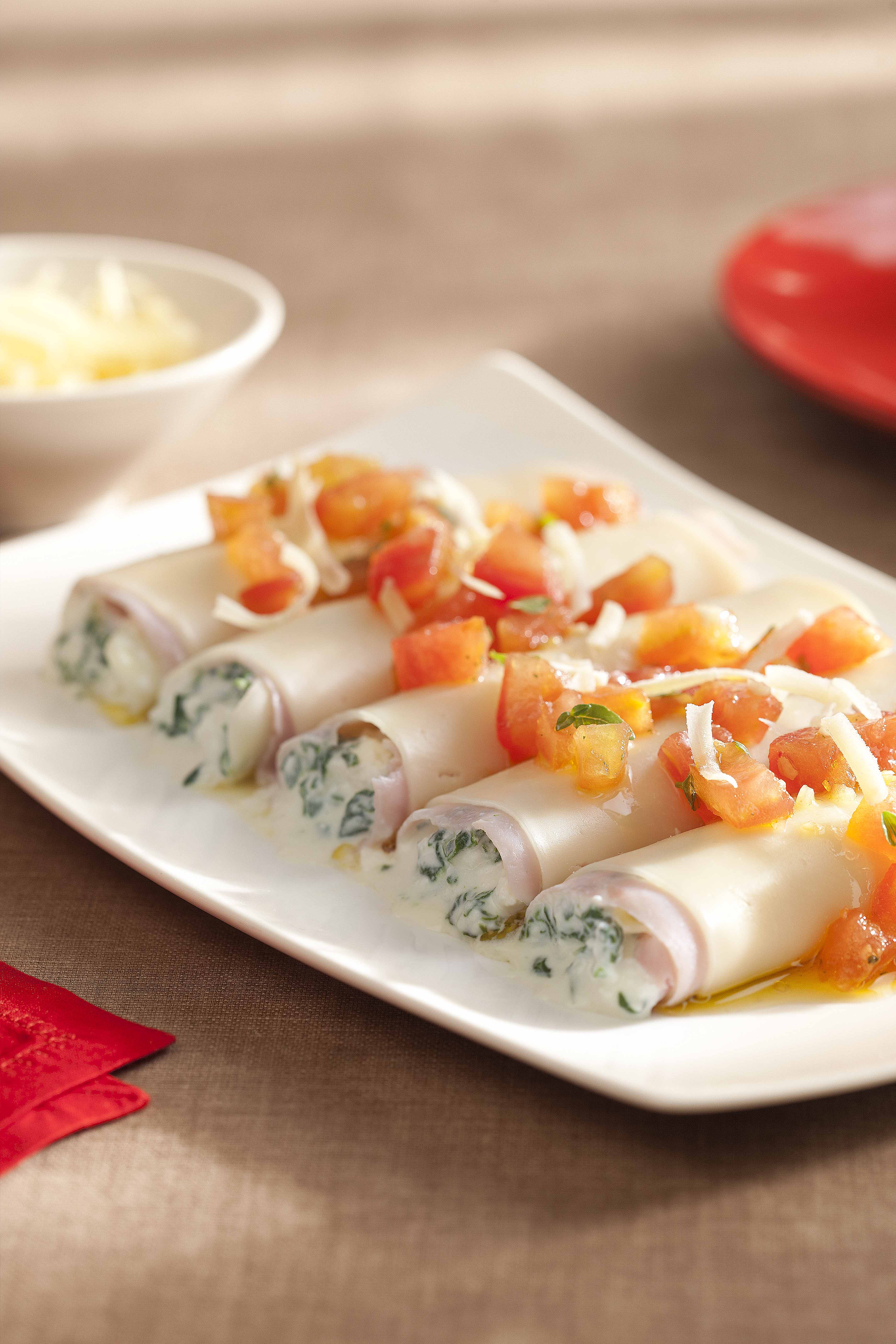 Falso Canelone com Tomate Marinado