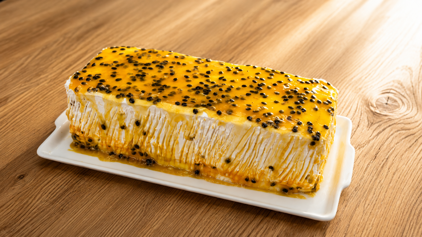 Receita de Bolo de Maracujá com MOÇA - Festival de Fatias