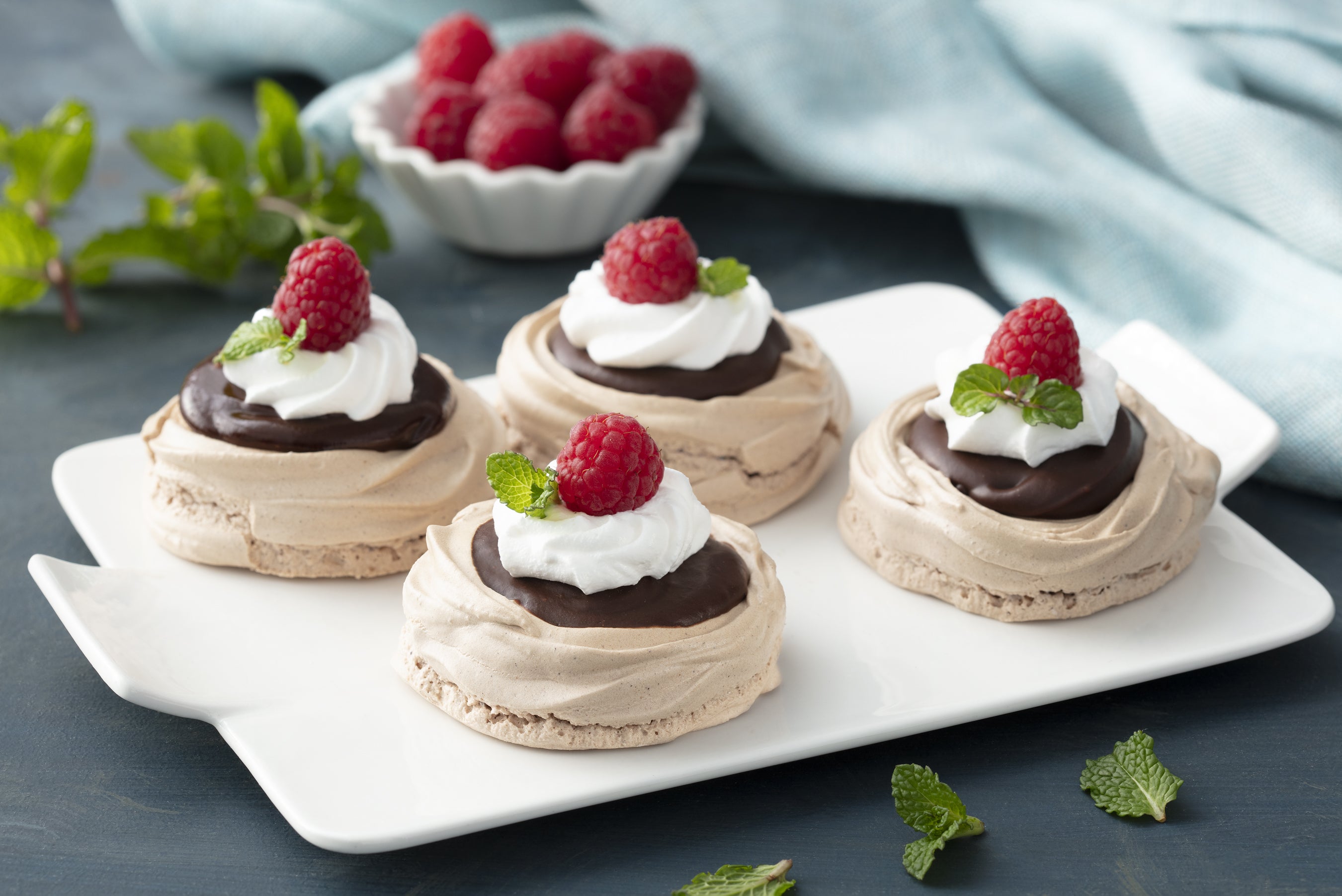 Receita de Pavlova de Chocolate e Framboesas