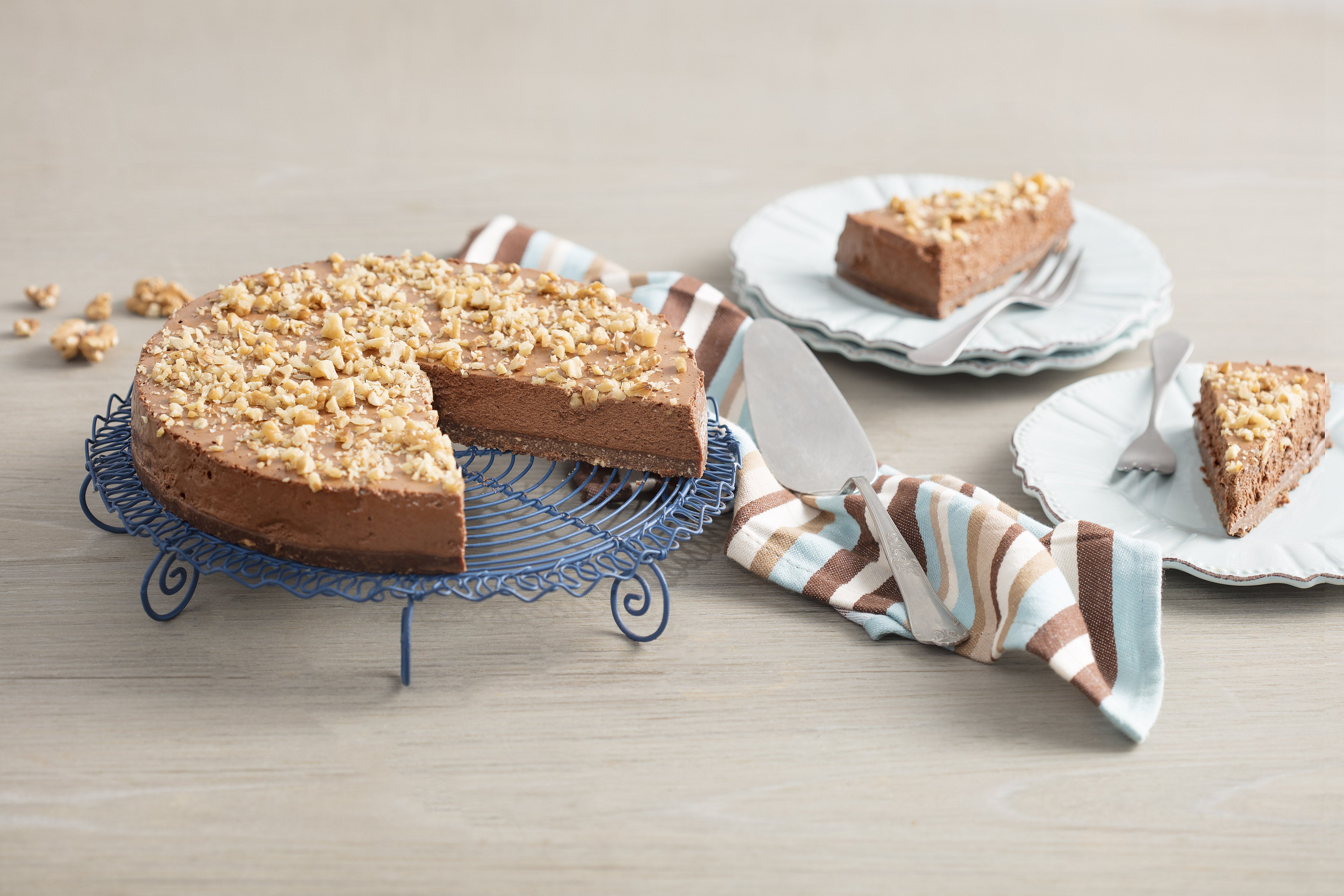 Torta Mousse de Chocolate e Nozes