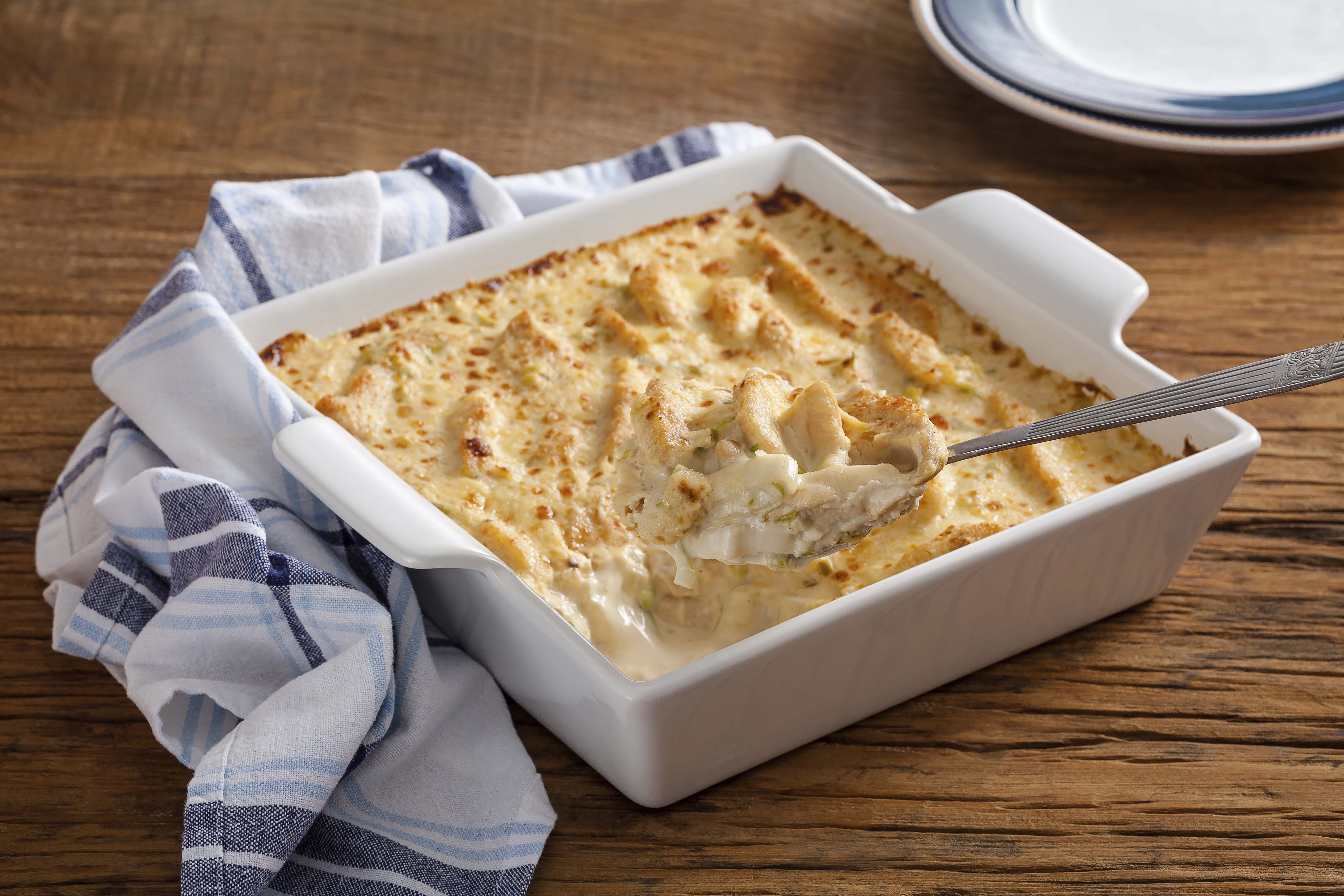 Gratinado de Frango com Alho-Poró