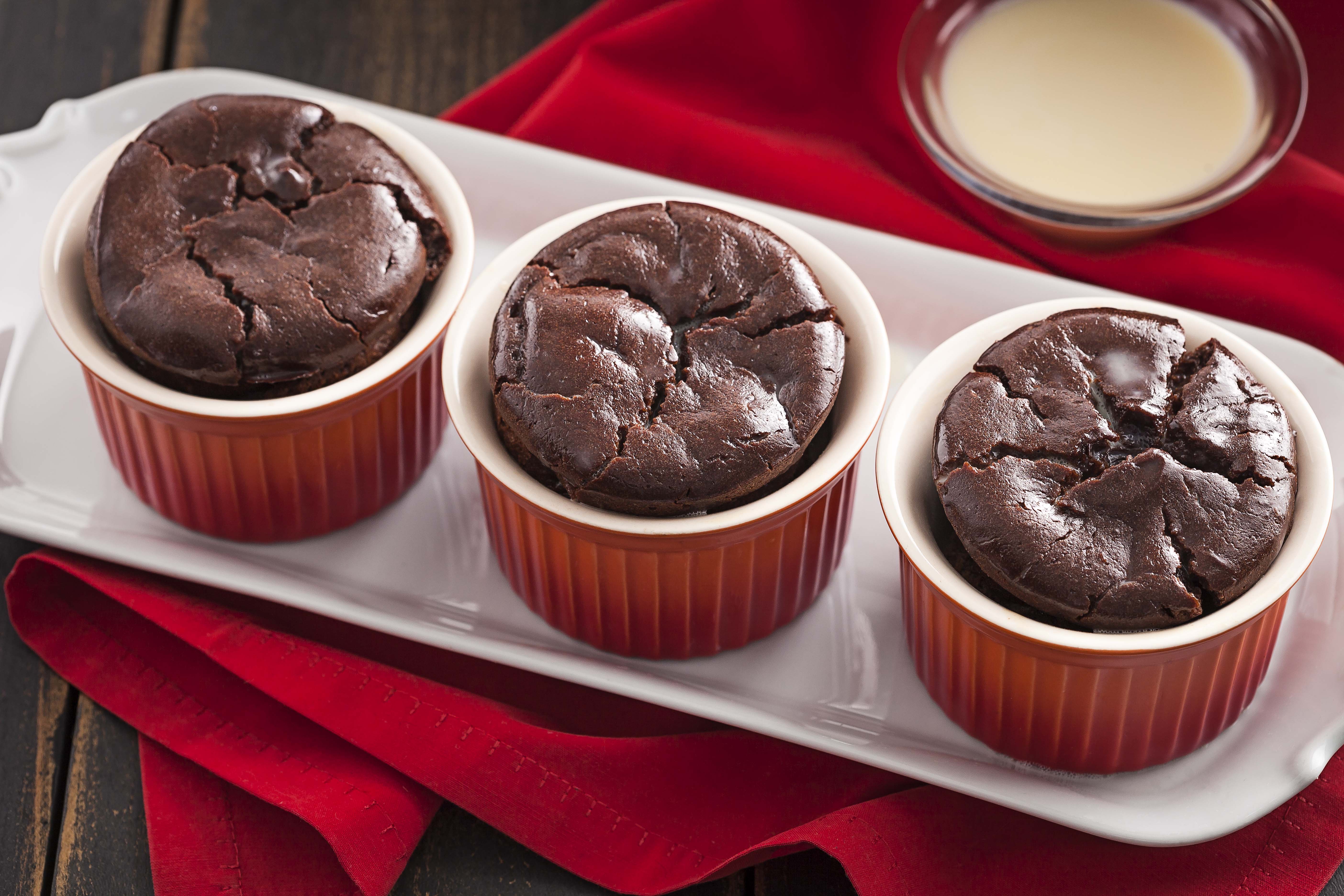 Receita de Suflê de Chocolate com Creme de Baunilha
