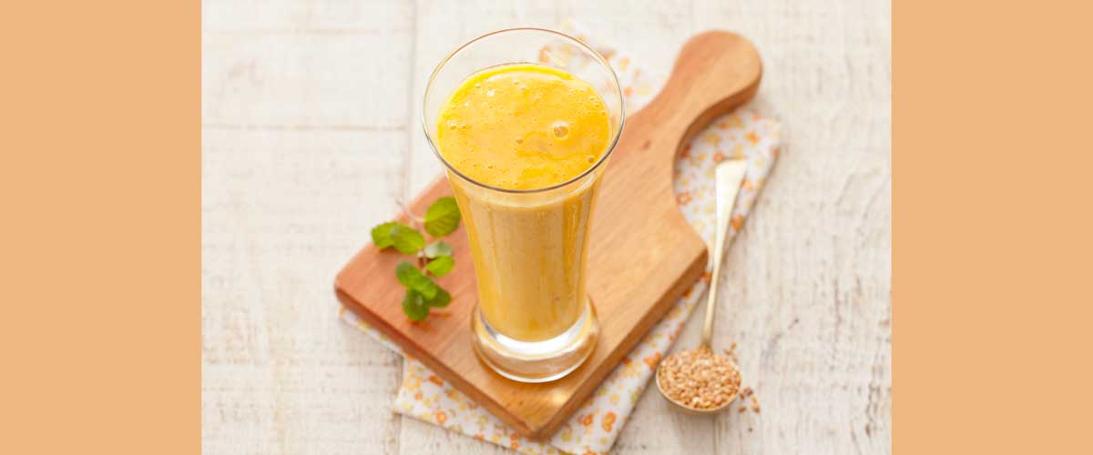 Shake de Manga, Linhaça e Hortelã
