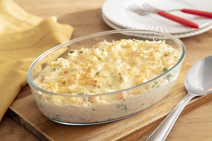 Receita de Arroz de Forno Cremoso com Sobras de Frango e Seleta de Legumes