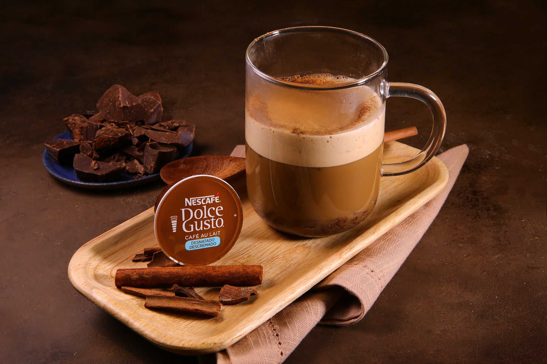 Café Au Lait Desnatado com Choco e Canela