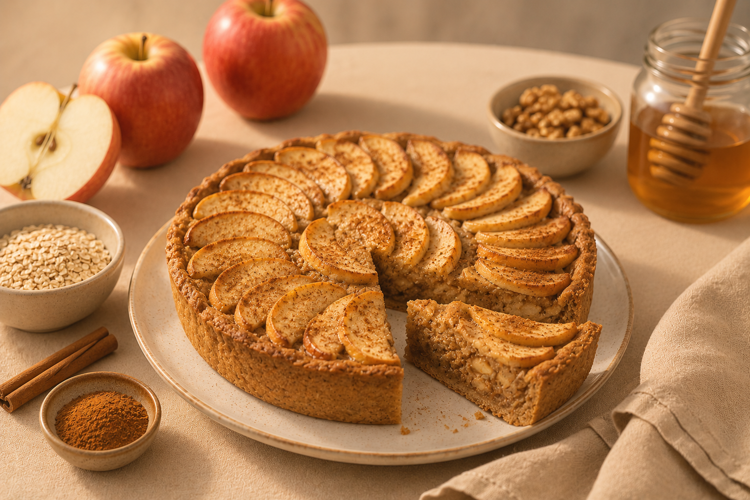 Receita de Torta de Maçã Saudável