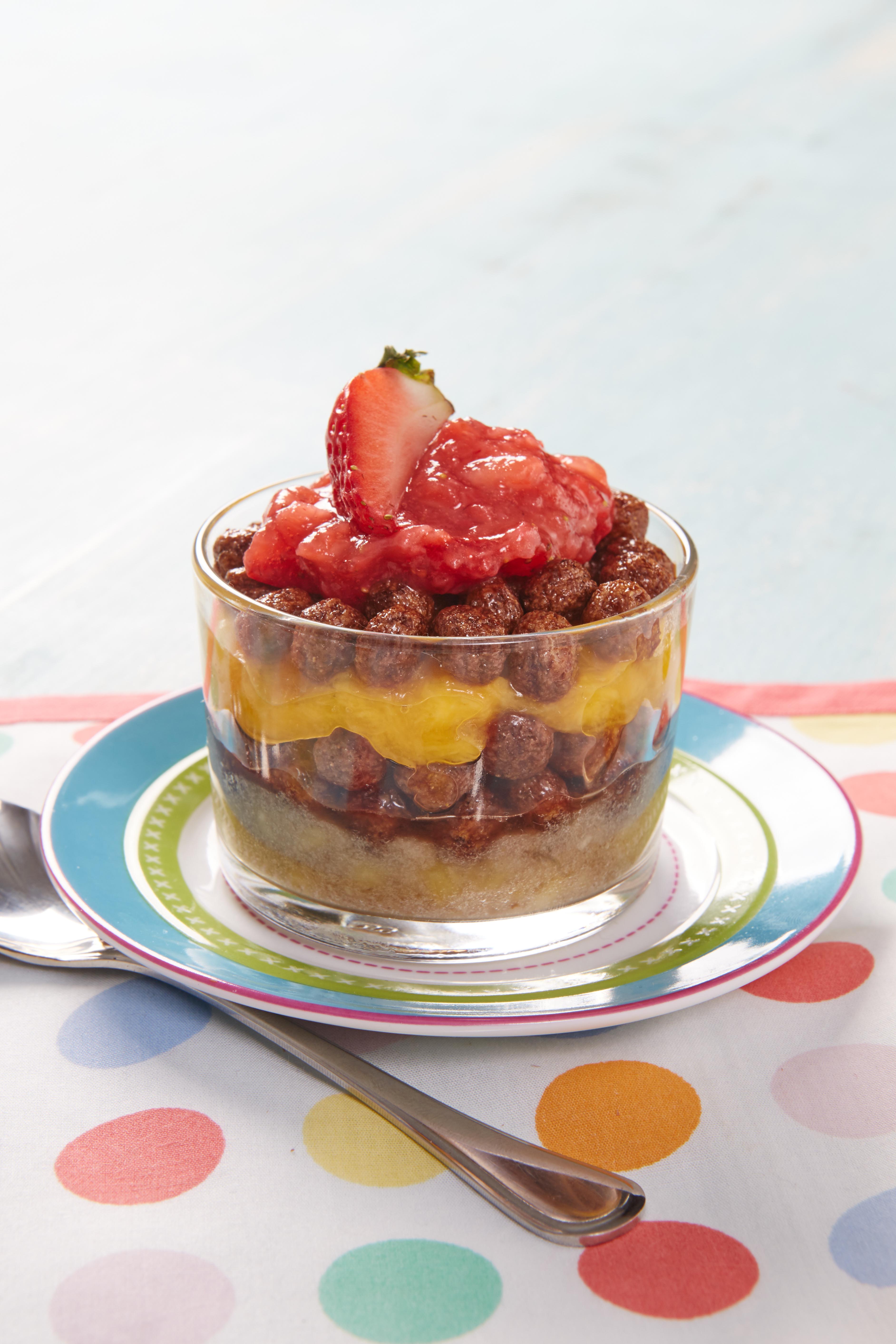 Tacinha de Cereais com Creminho de Frutas e Iogurte