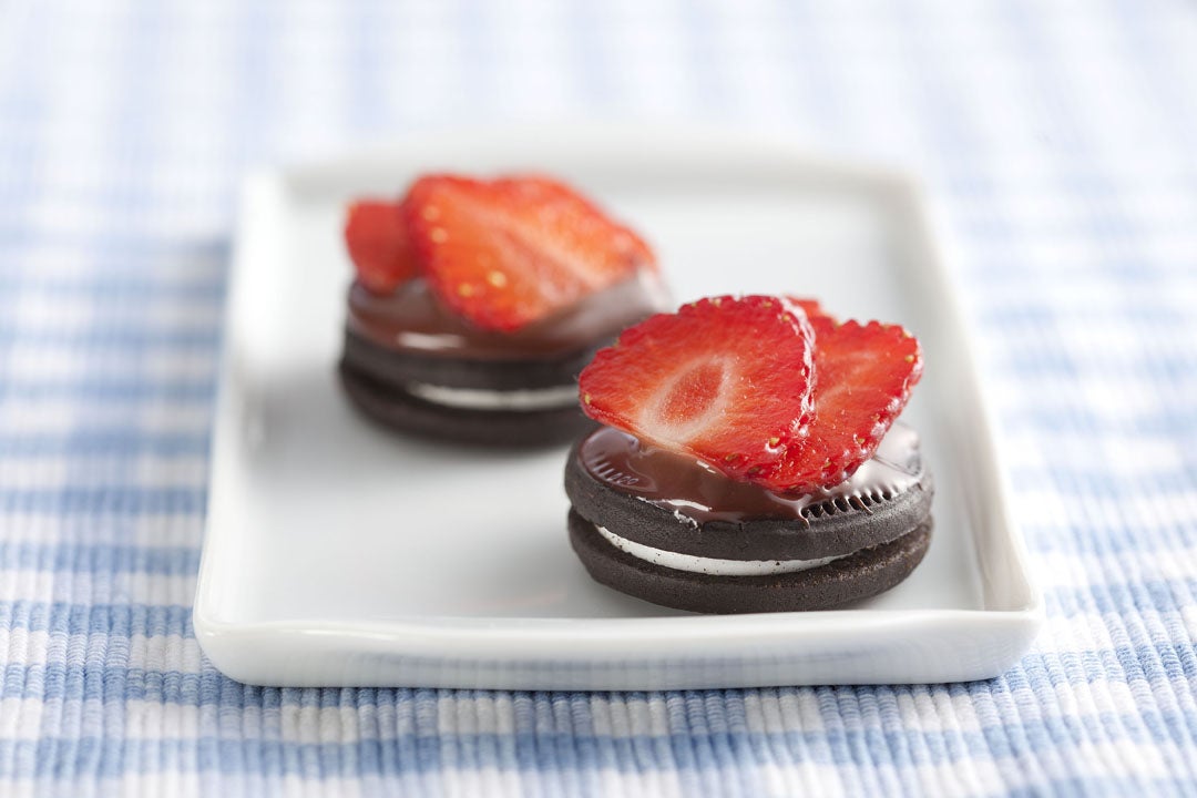 Mini Tortas de Negresco, Chocolate e Morango