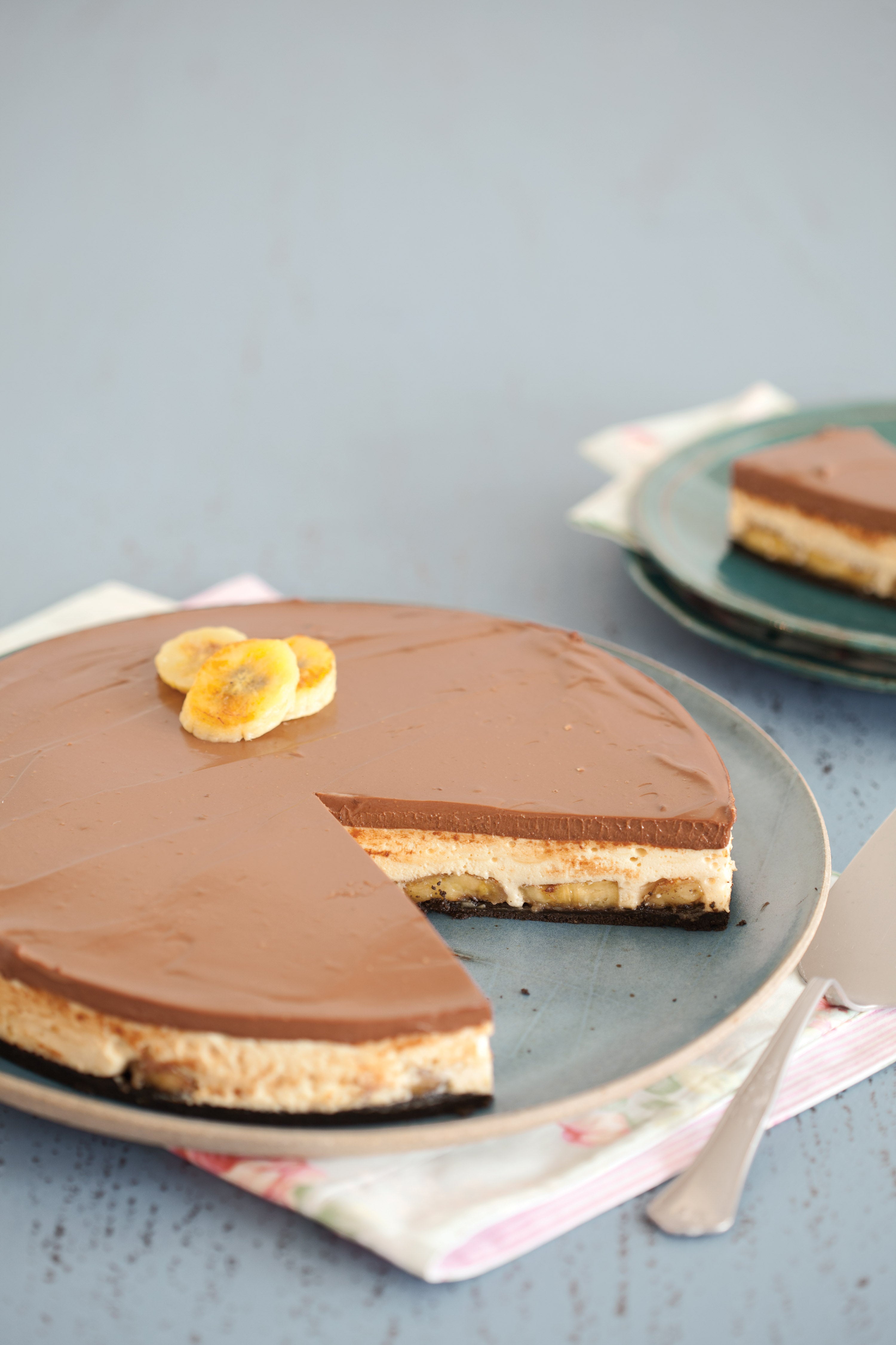 Torta Mousse de Doce de Leite e Banana Grelhada