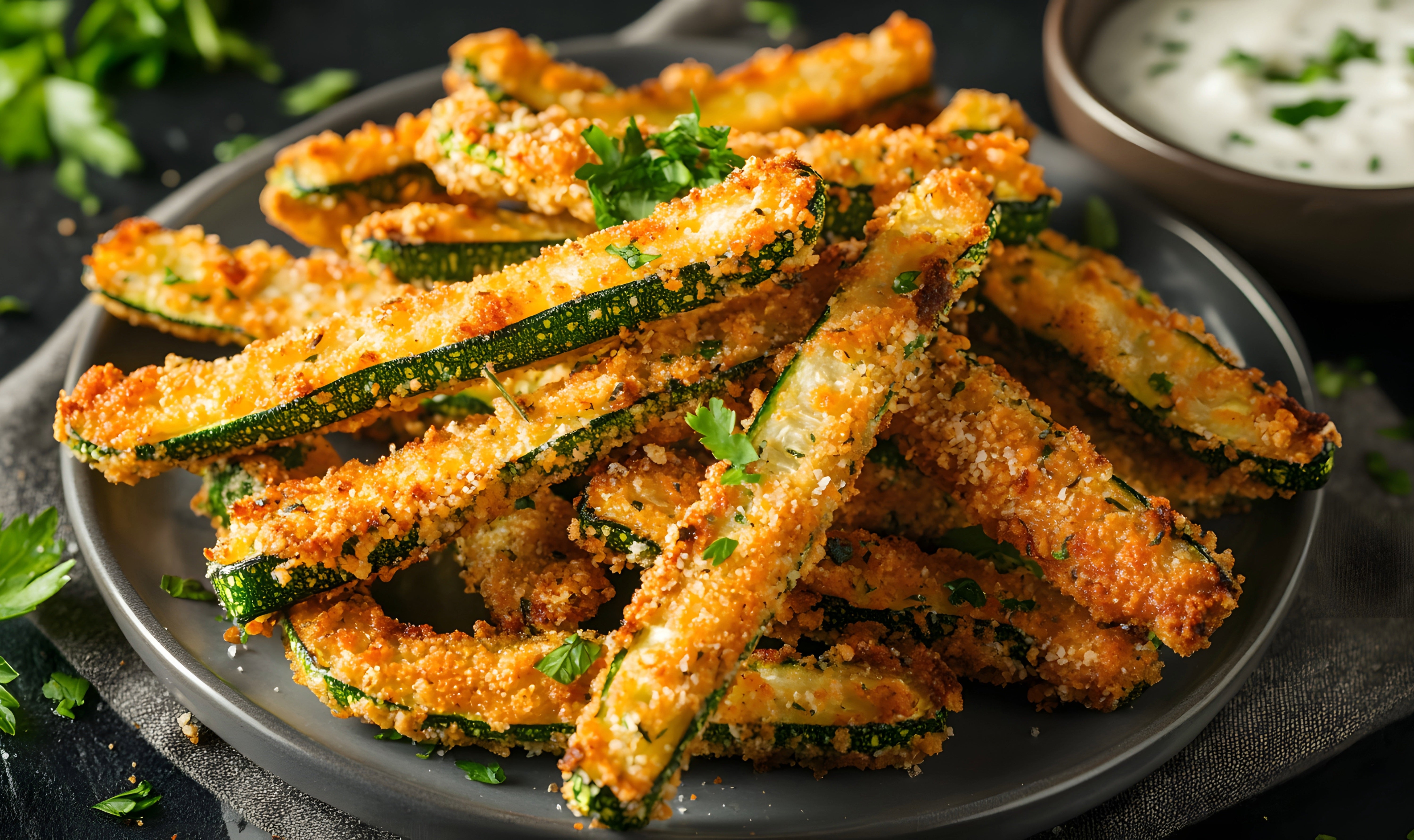 Receita de Snack de Abobrinha Low Carb na Air Fryer