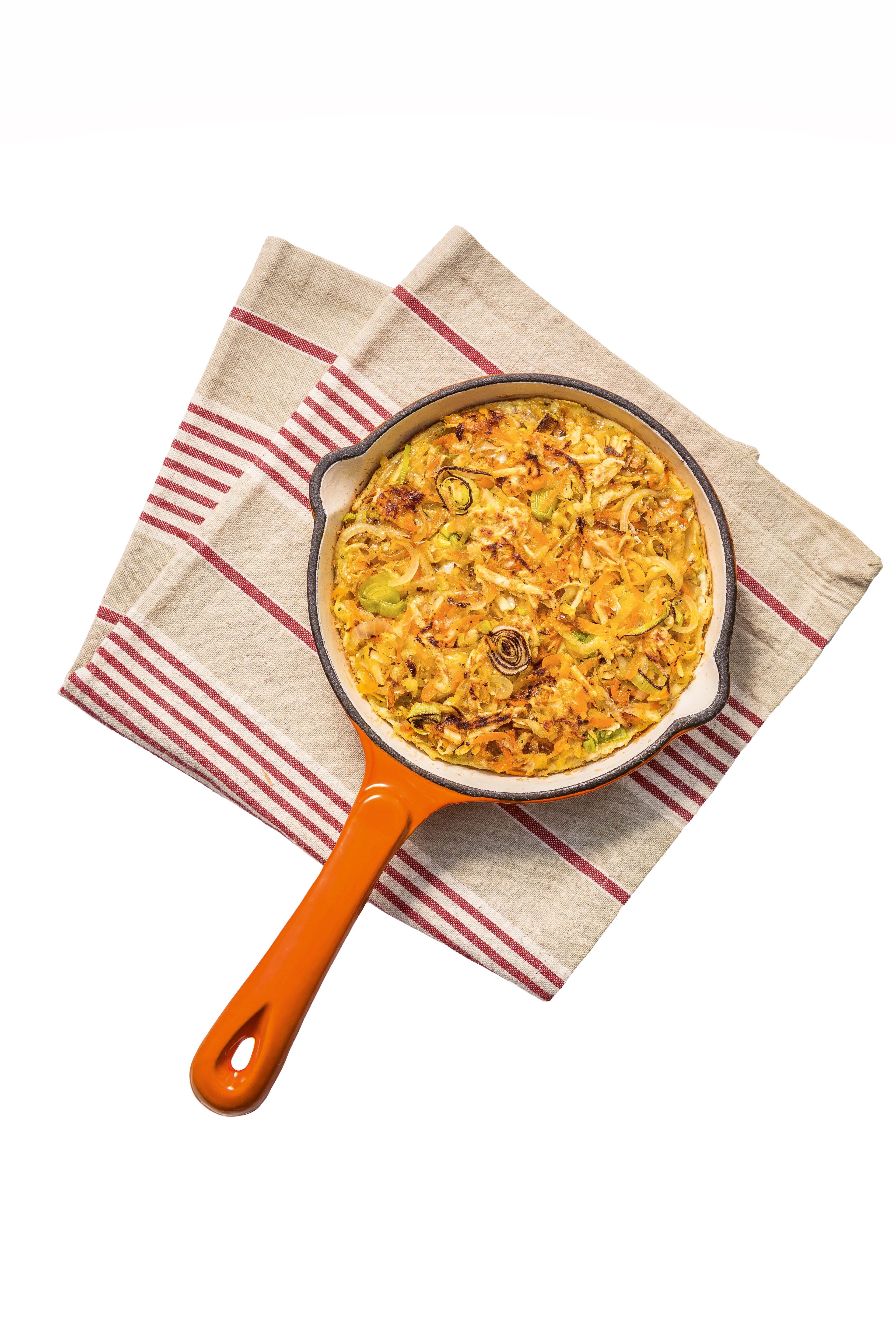 Rosti de Mandioca, Cenoura e Alho-Poró