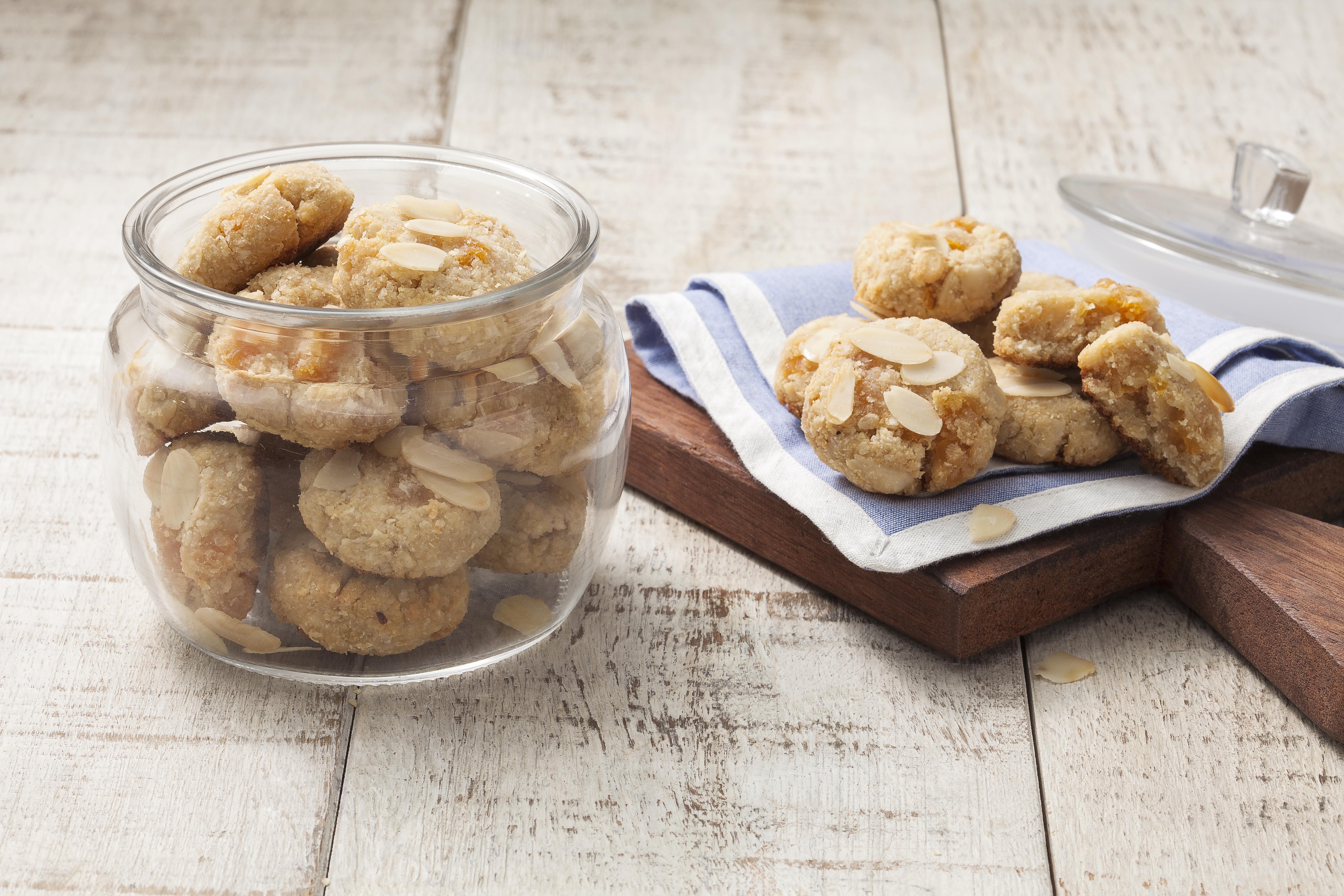 Cookies de Amêndoa e Damasco sem Glúten