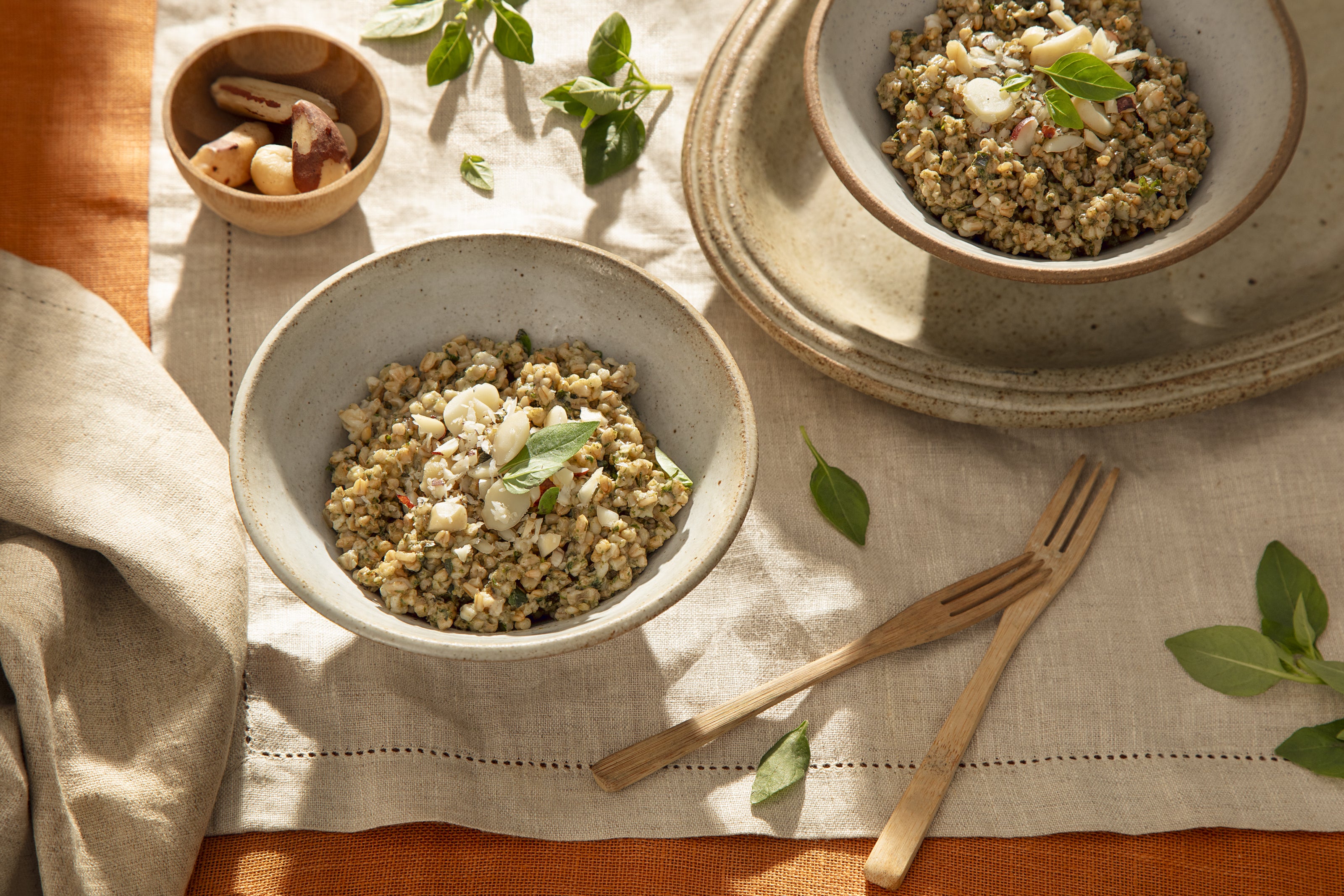 Receita de Arroz ao Pesto