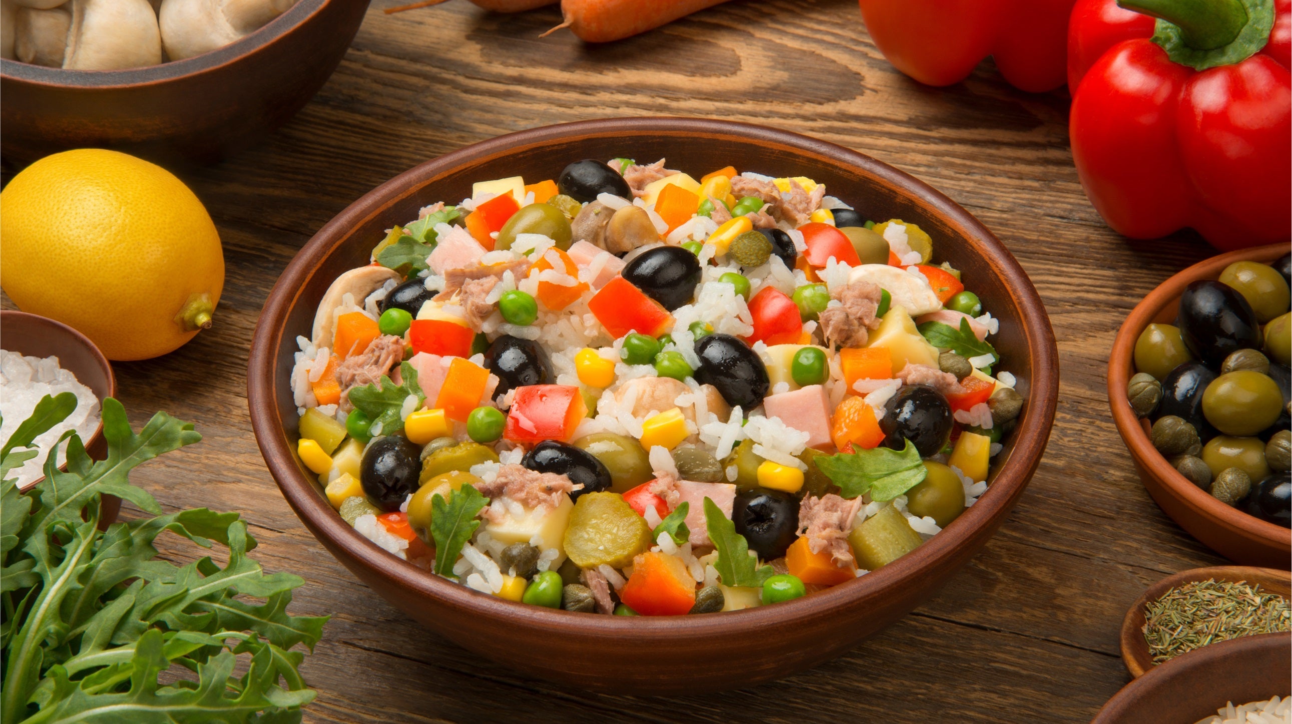 Receita de Arroz Natalino com Azeitonas e Castanhas