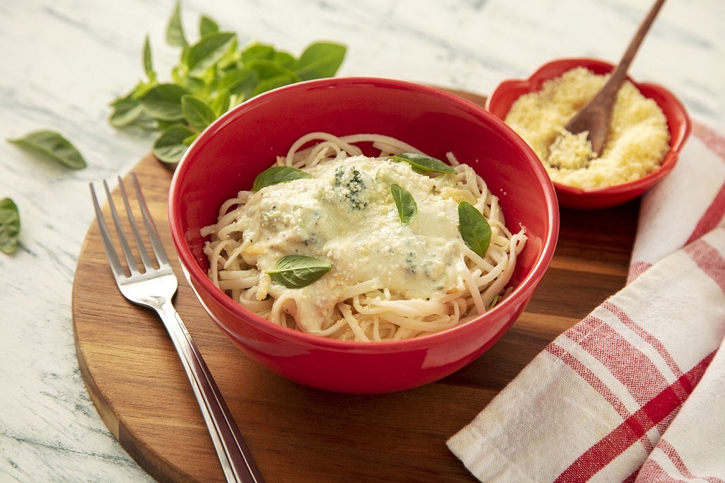 Macarrão de Pupunha com Molho Branco de Tofu