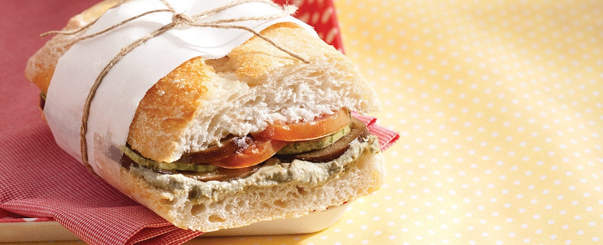 Ciabatta com Legumes ao Pesto