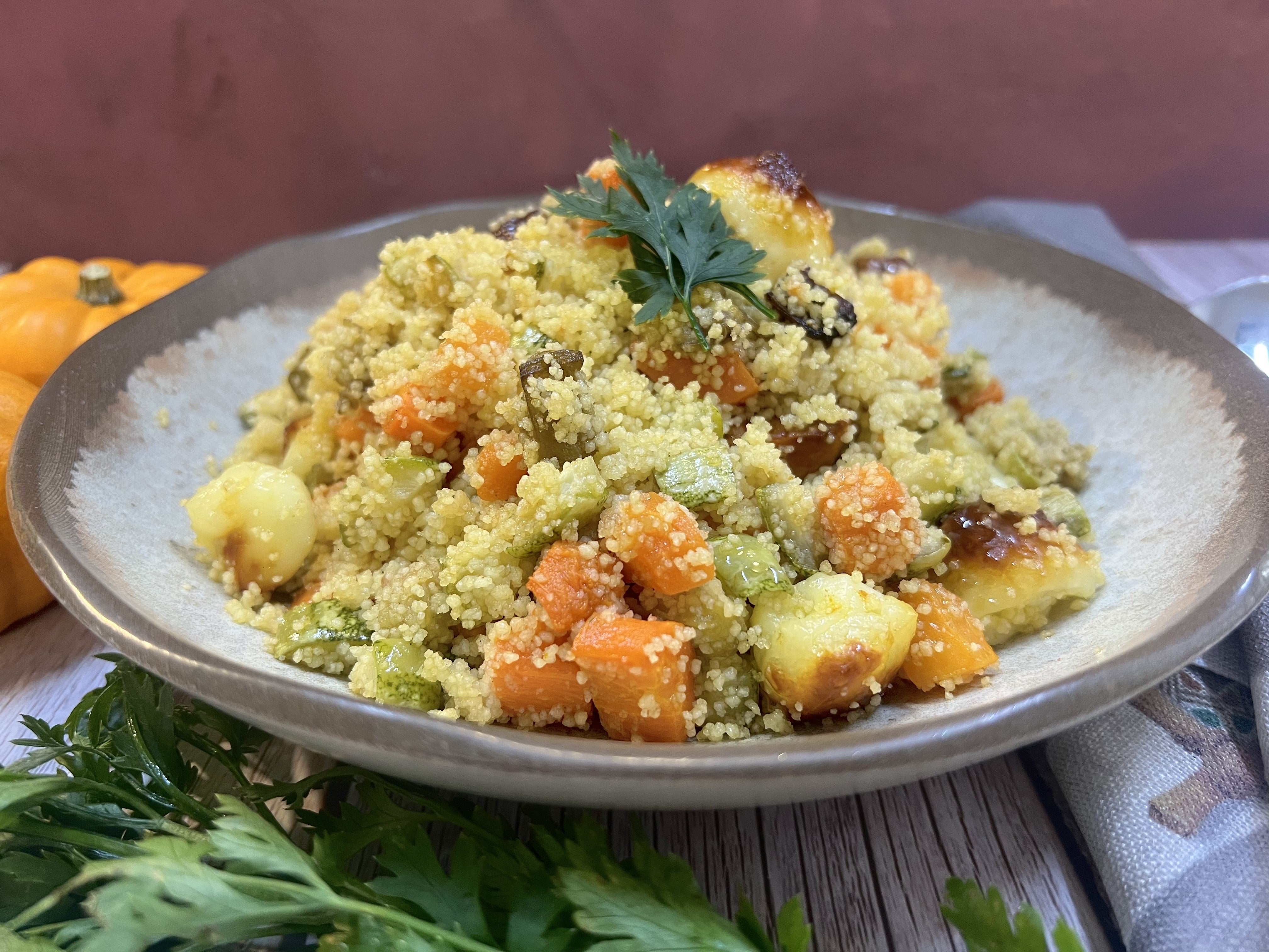 Cuscuz Marroquino com Legumes e Queijo