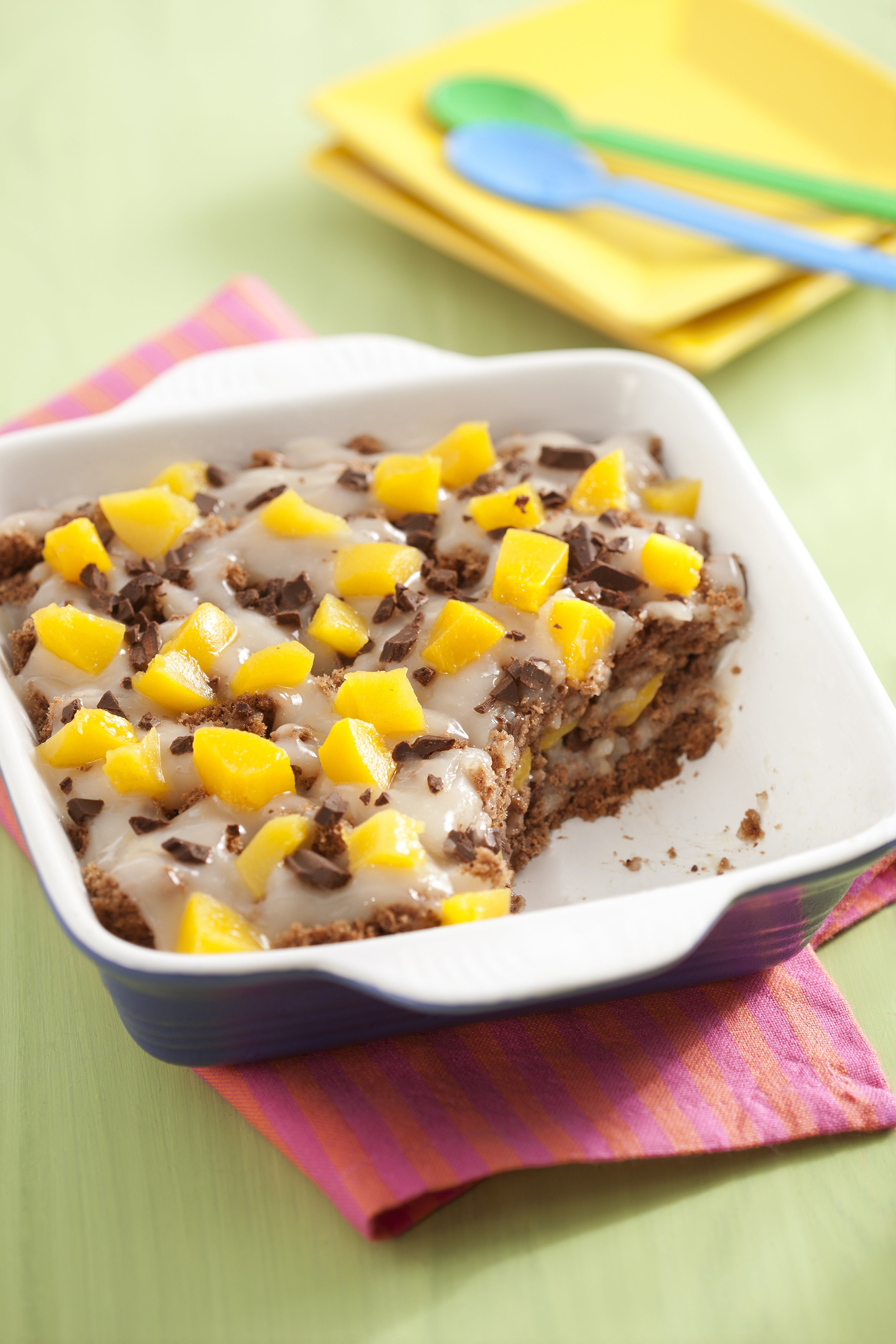 Pavê de Chocolate com Pêssego Sem Leite
