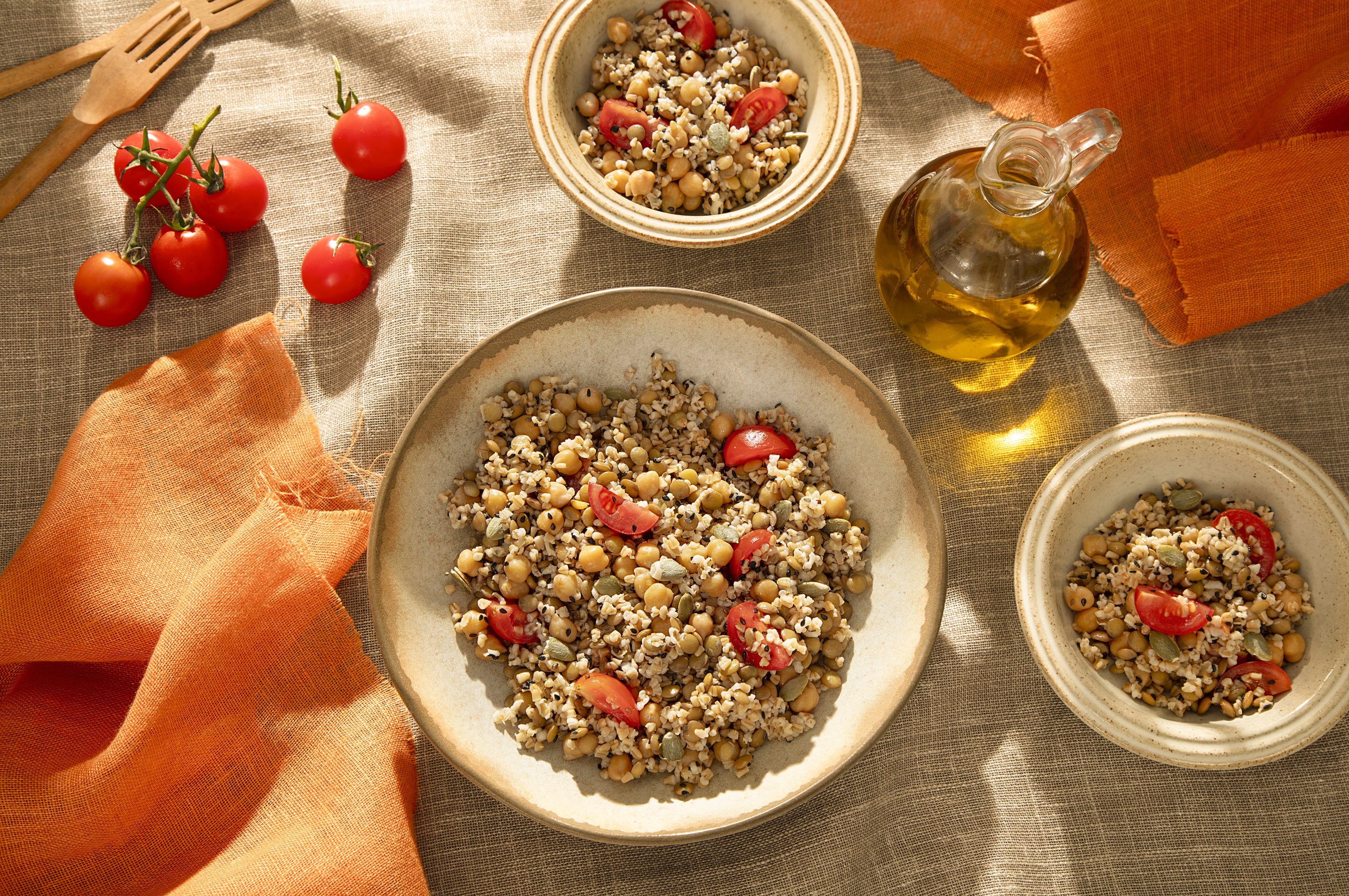 Receita de Salada de Grãos com Aveia
