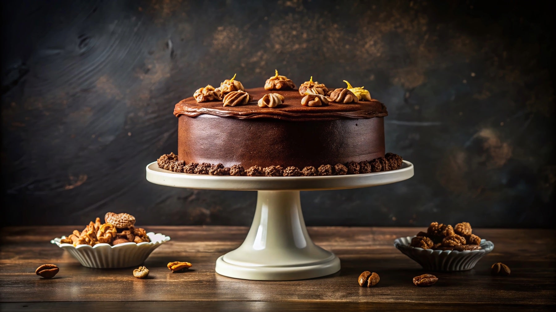Receita de Bolo de Chocolate Natalino com Nozes