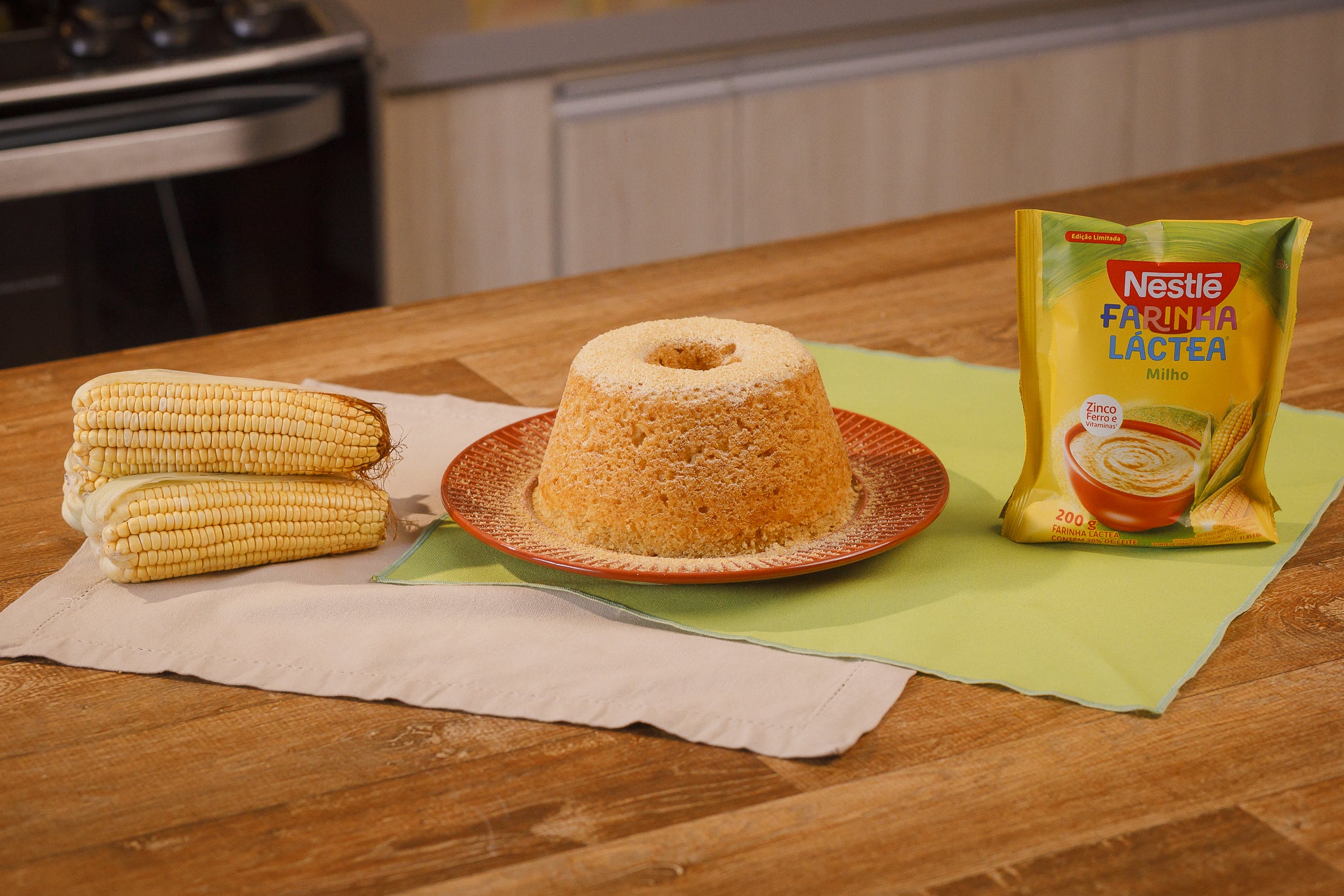 Receita de Bolo de Milho com Farinha Láctea Milho
