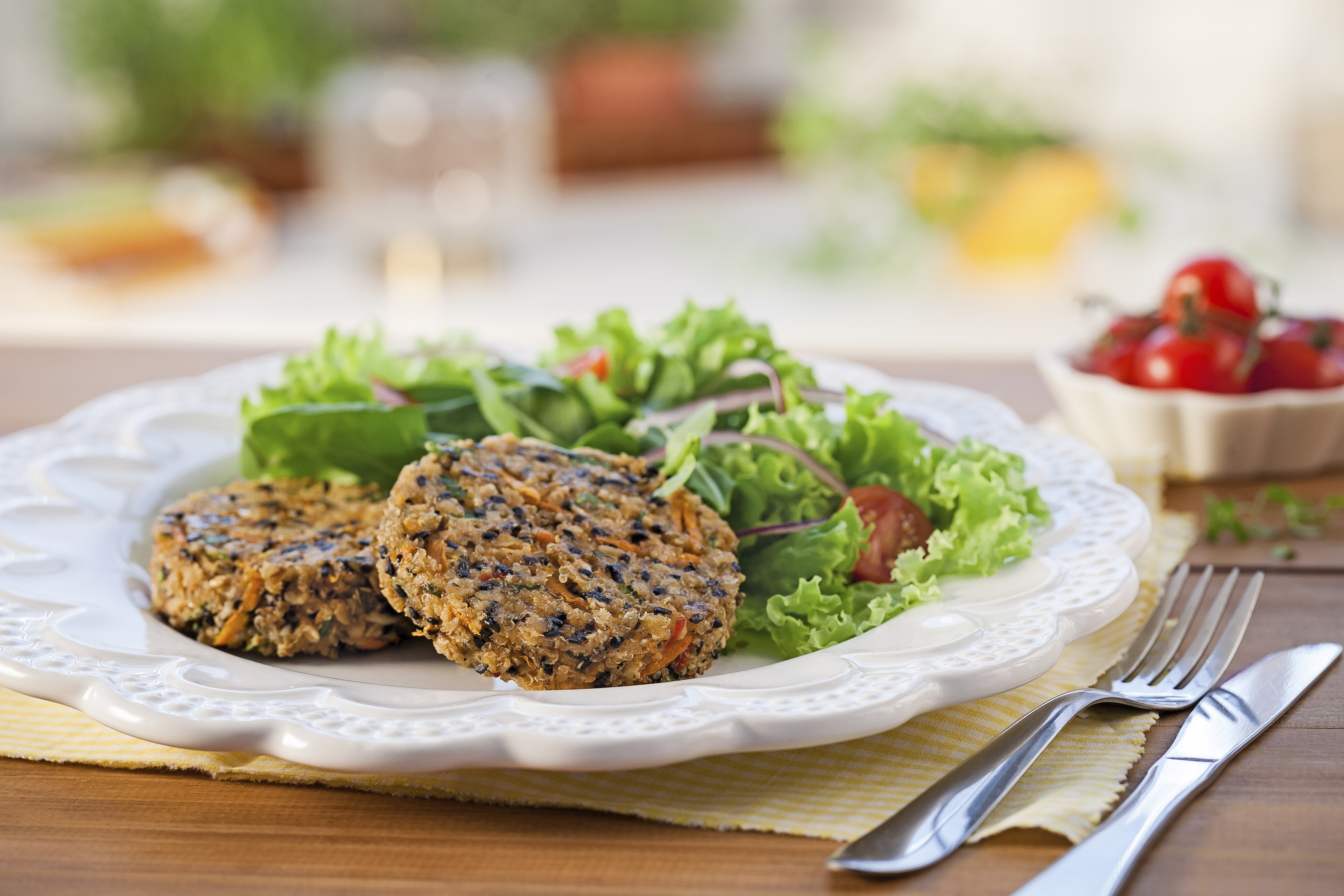 Hambúrguer Vegetariano de Aveia e Quinoa