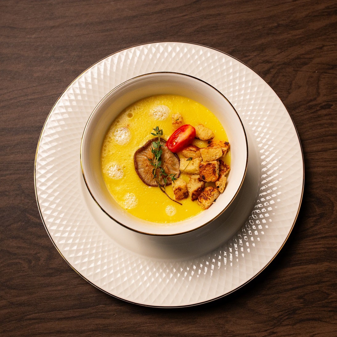 Receita de Creme de Mandioquinha com Ragu Misto