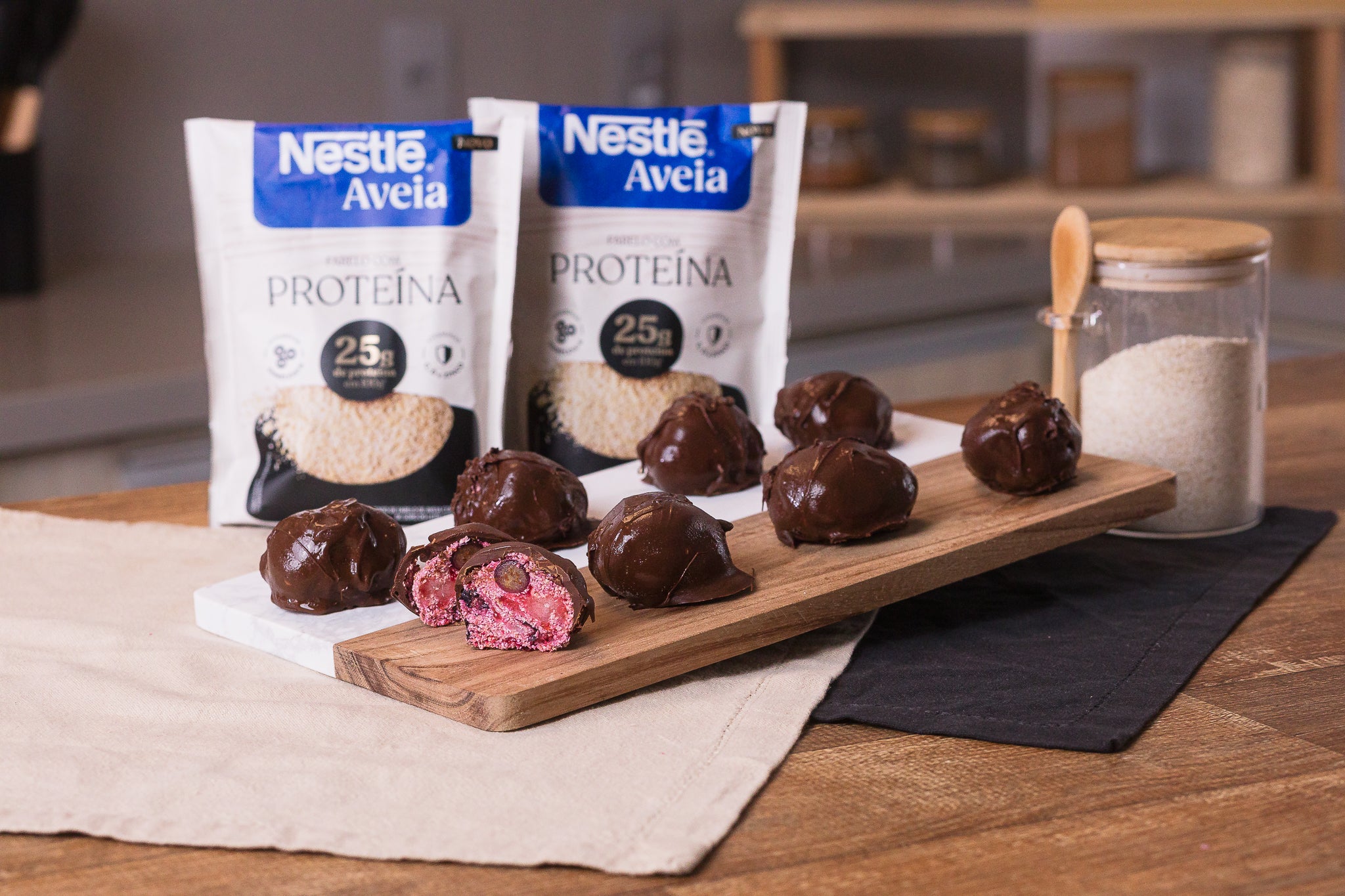 Receita de Bite Proteica de Aveia e Frutas Vermelhas
