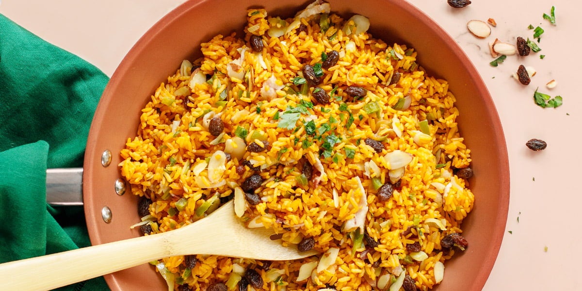 Arroz Natalino com Banana e Passas