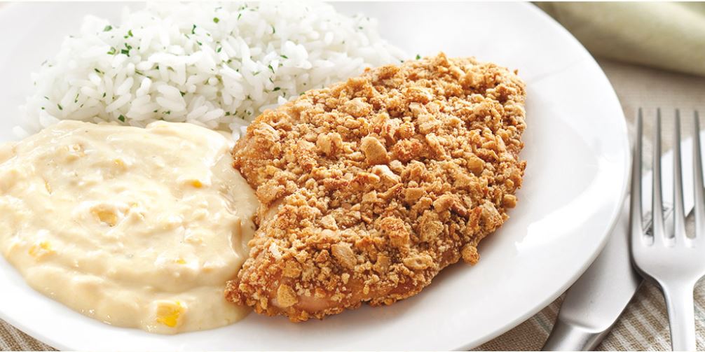 Frango Crocante com Creme de Milho