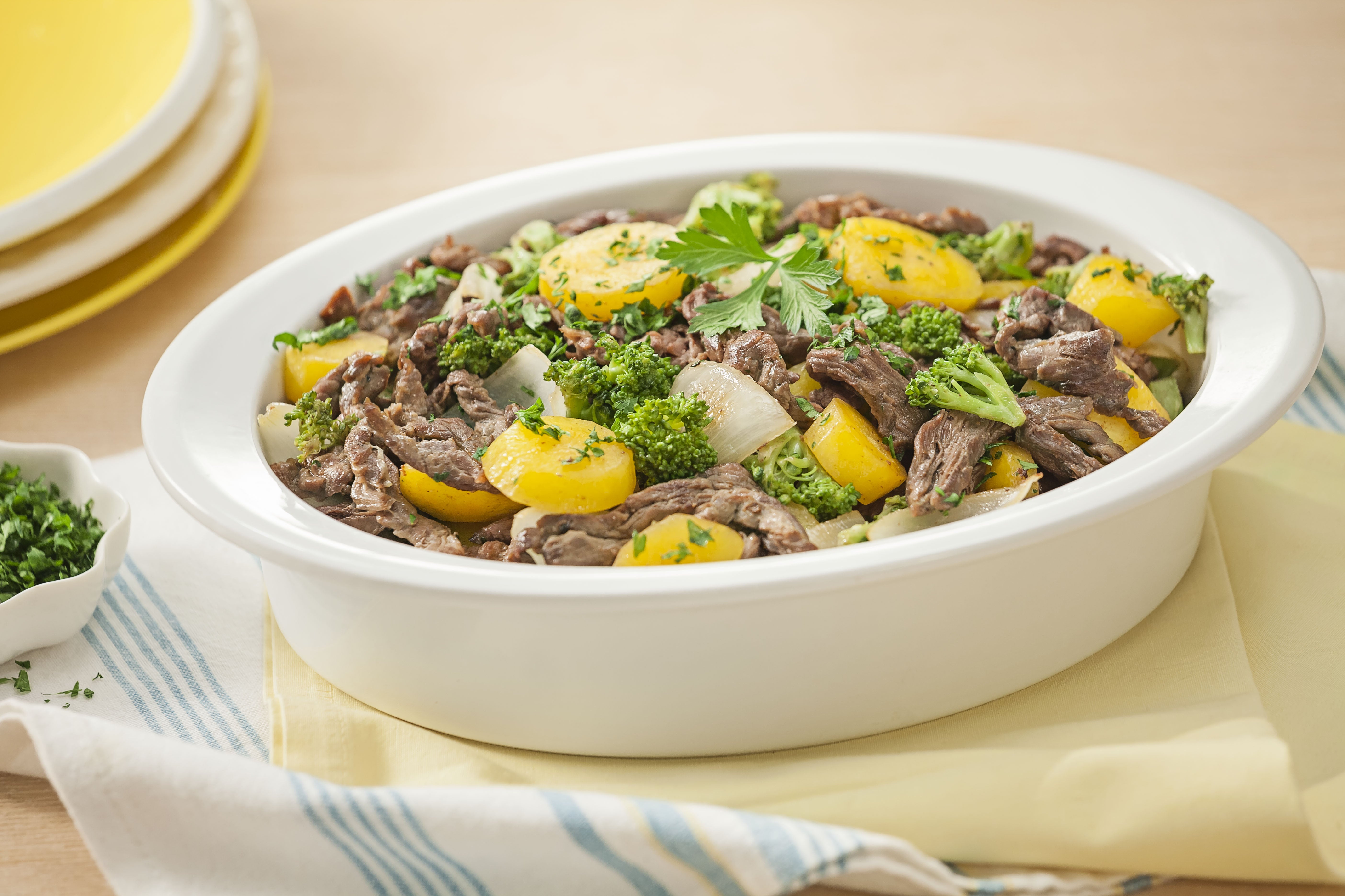 Tirinhas de Carne com Legumes