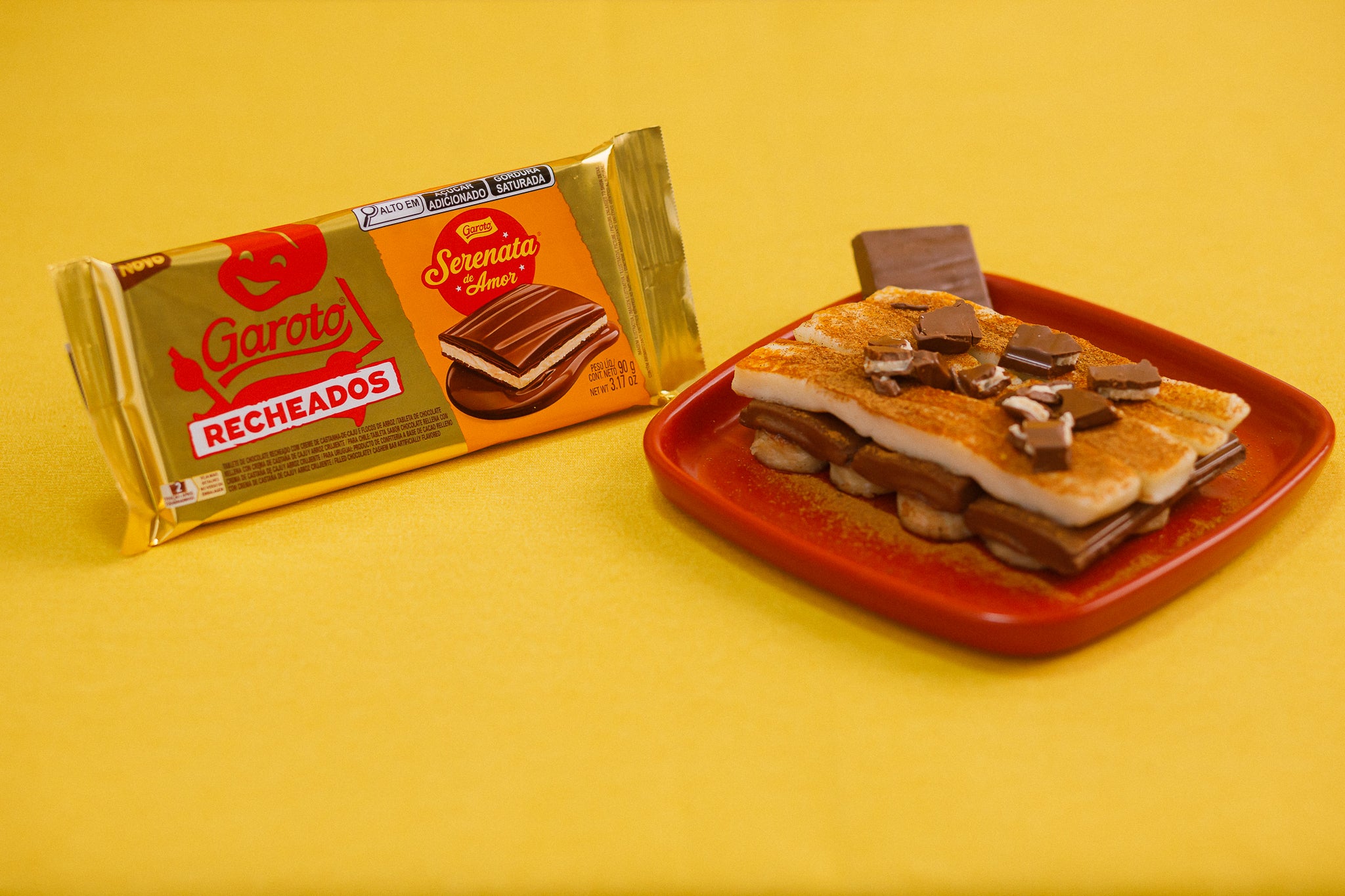 Receita de Cartola de Travessa com Chocolate GAROTO® Recheado Serenata de Amor