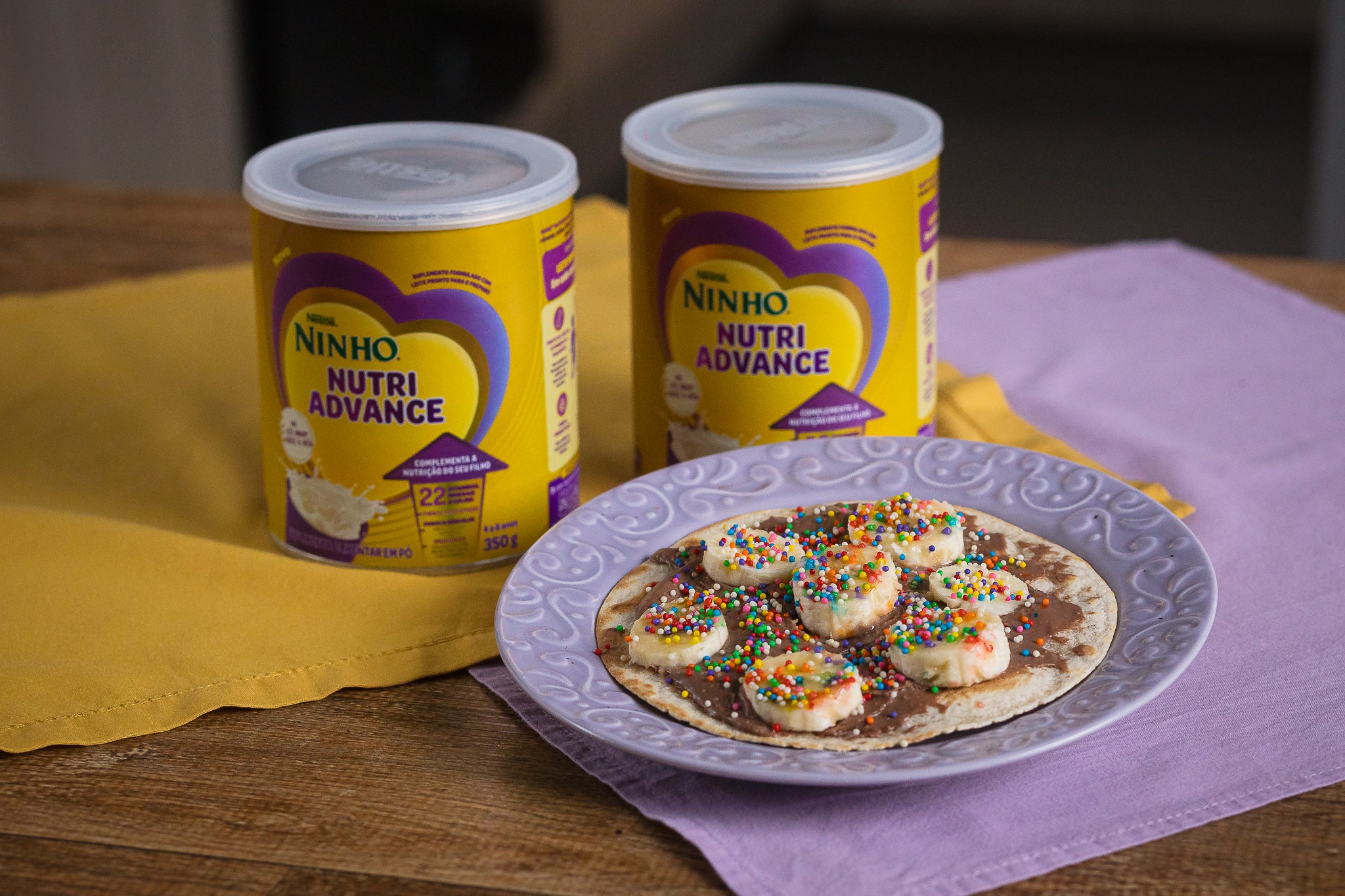 Receita de Mini Pizza Doce com NINHO Nutri Advance