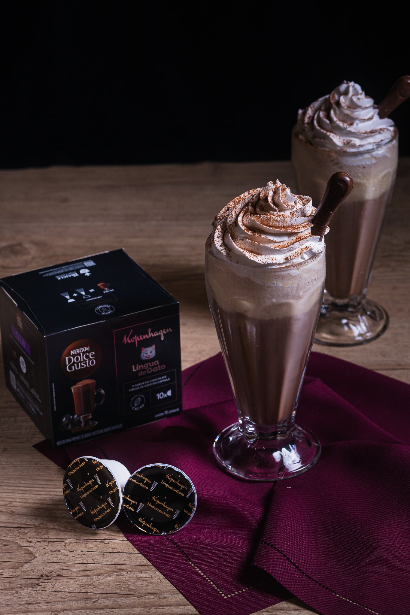 Receita de Iced Chococino Língua de Gato
