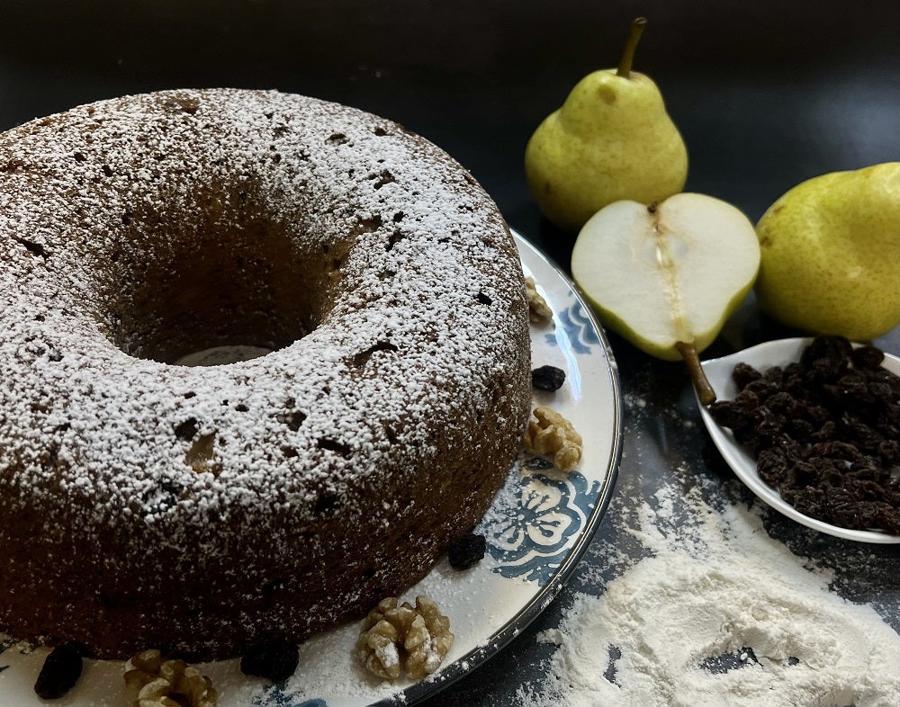 Bolo de Pera com Aveia