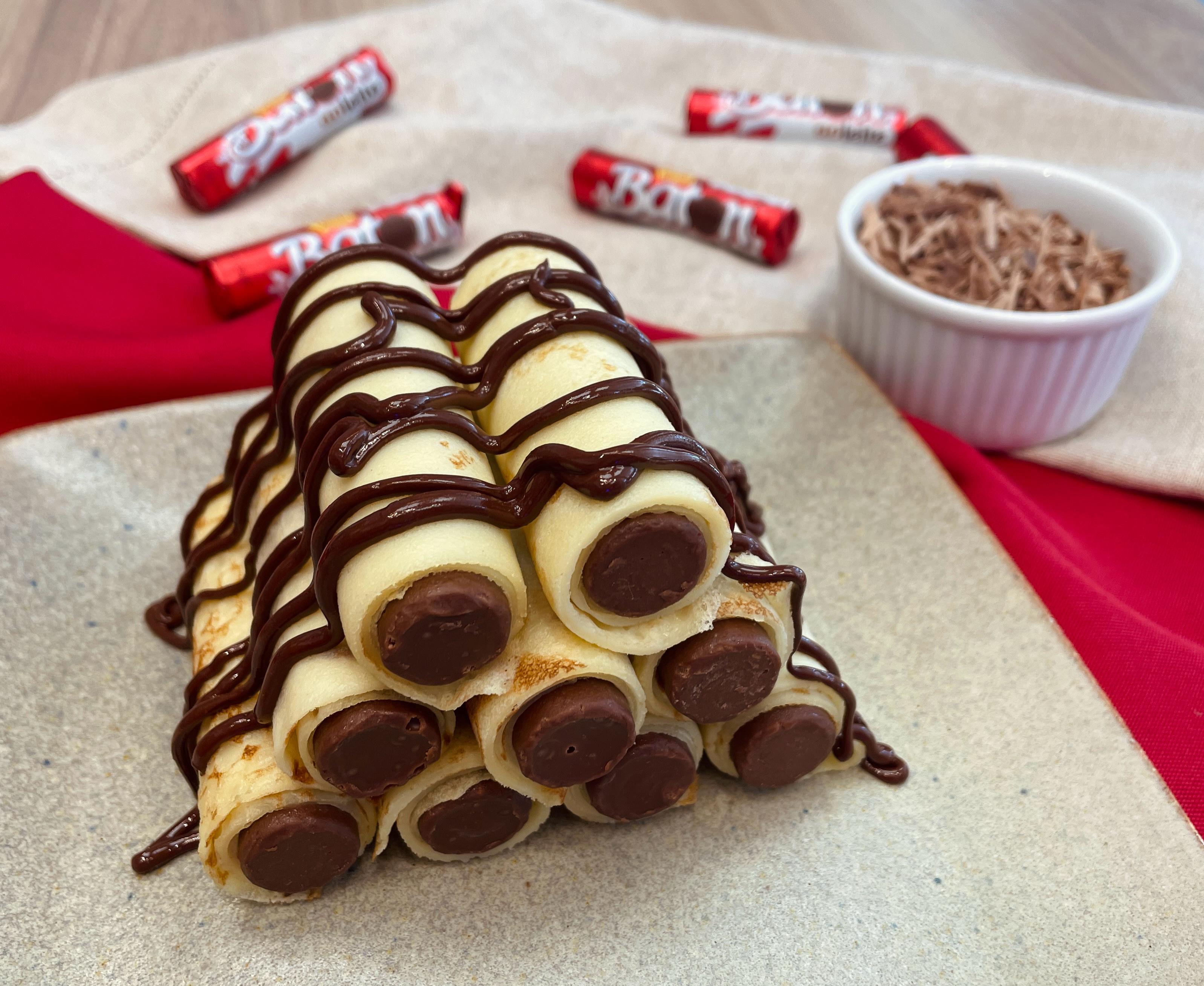 Receita de Crepe de Chocolate com Baton