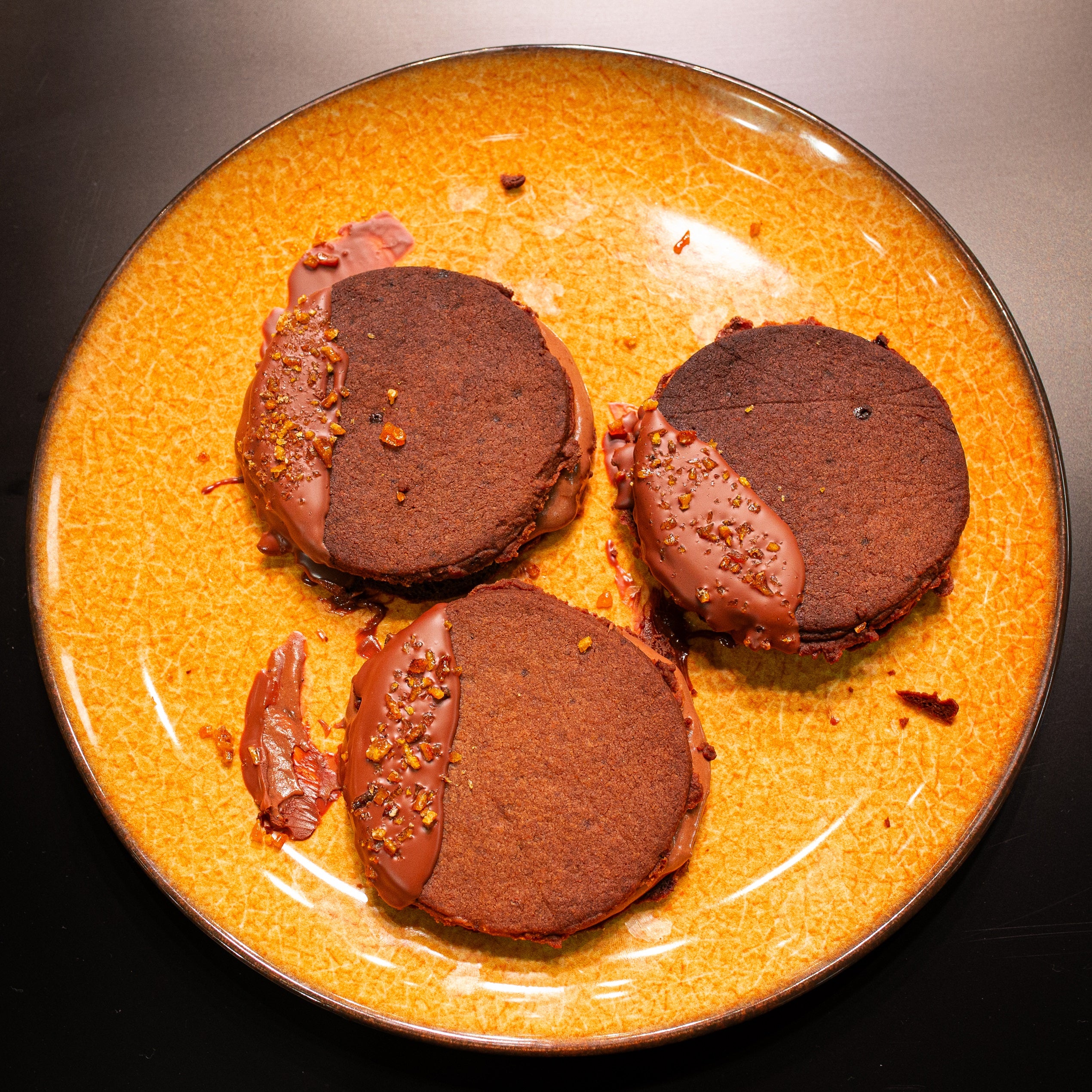 Sanduíche de Sorvete de Chocolate com Biscoito de Gengibre